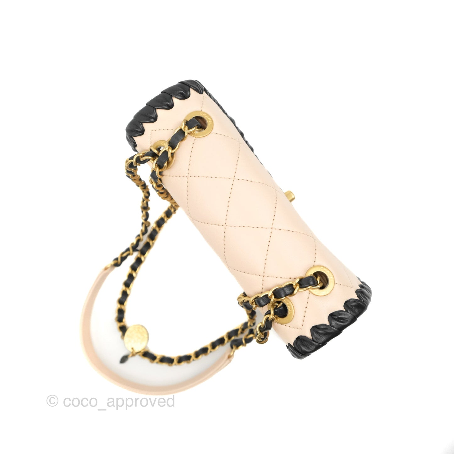 Chanel Mini My Own Frame Flap Braided Beige Pink Calfskin 22S