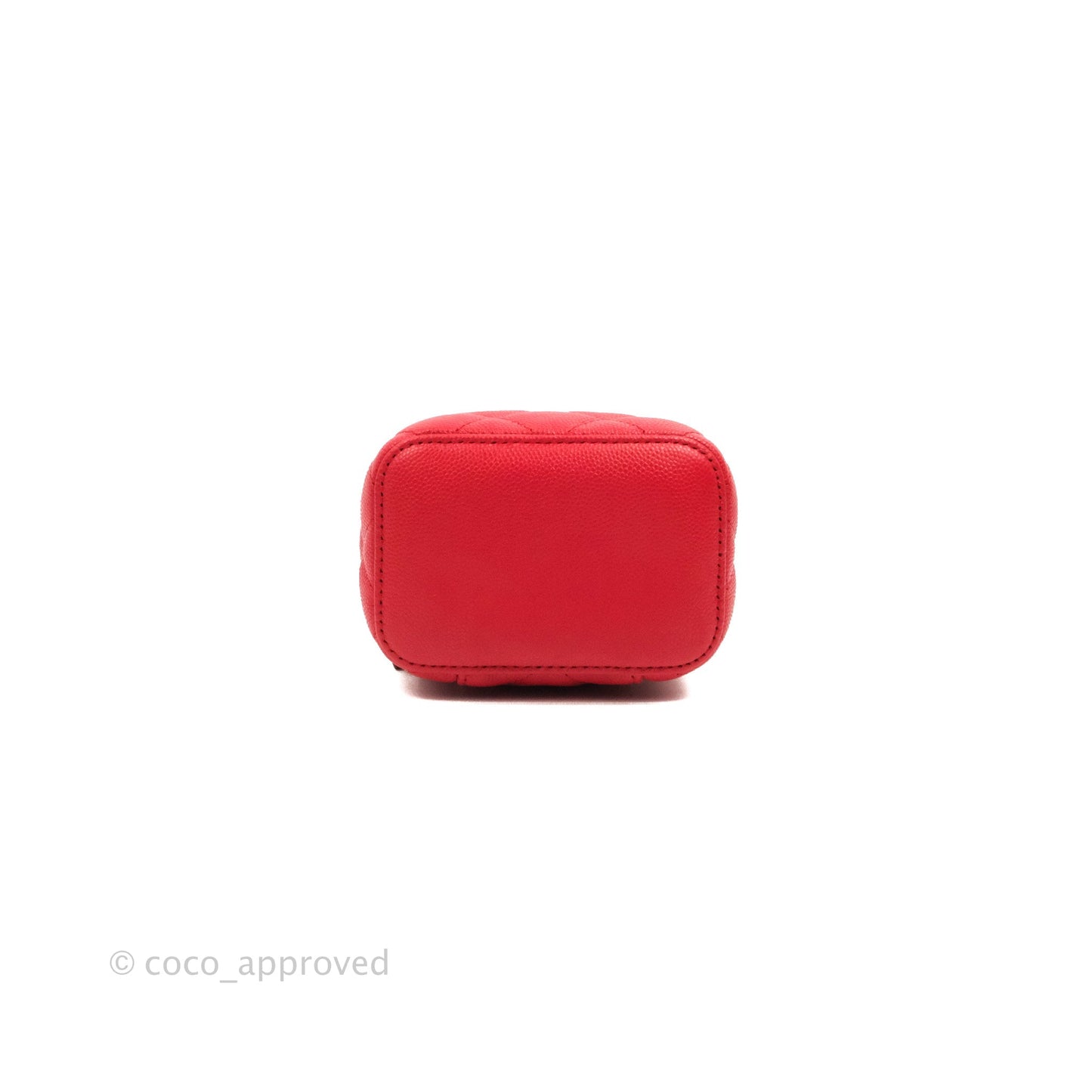 Chanel Mini Vanity With Chain Red Caviar Gold Hardware