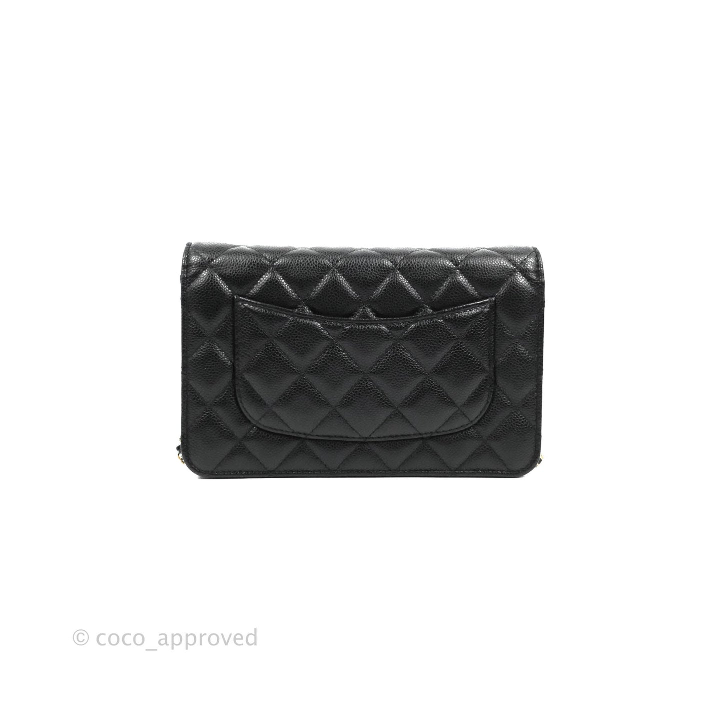 Chanel Quilted Wallet on Chain WOC CC Coco Chain Black Caviar Gold Hardware