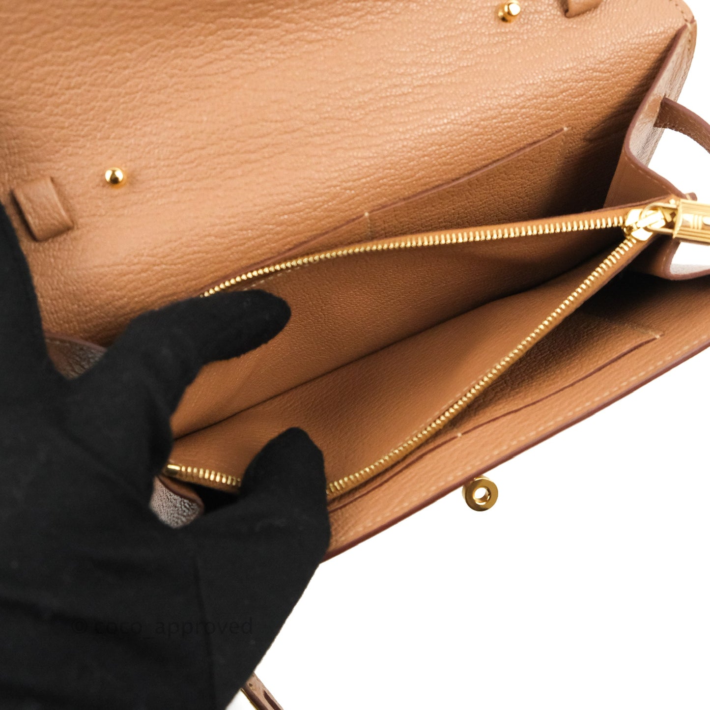 Hermès Kelly To Go Wallet Quebracho Chevre Mysore Gold Hardware
