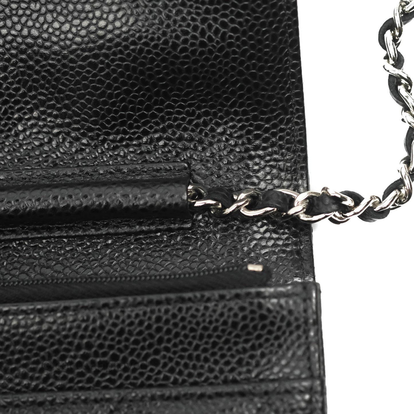 Chanel Quilted Classic WOC Black Caviar Silver Hardware