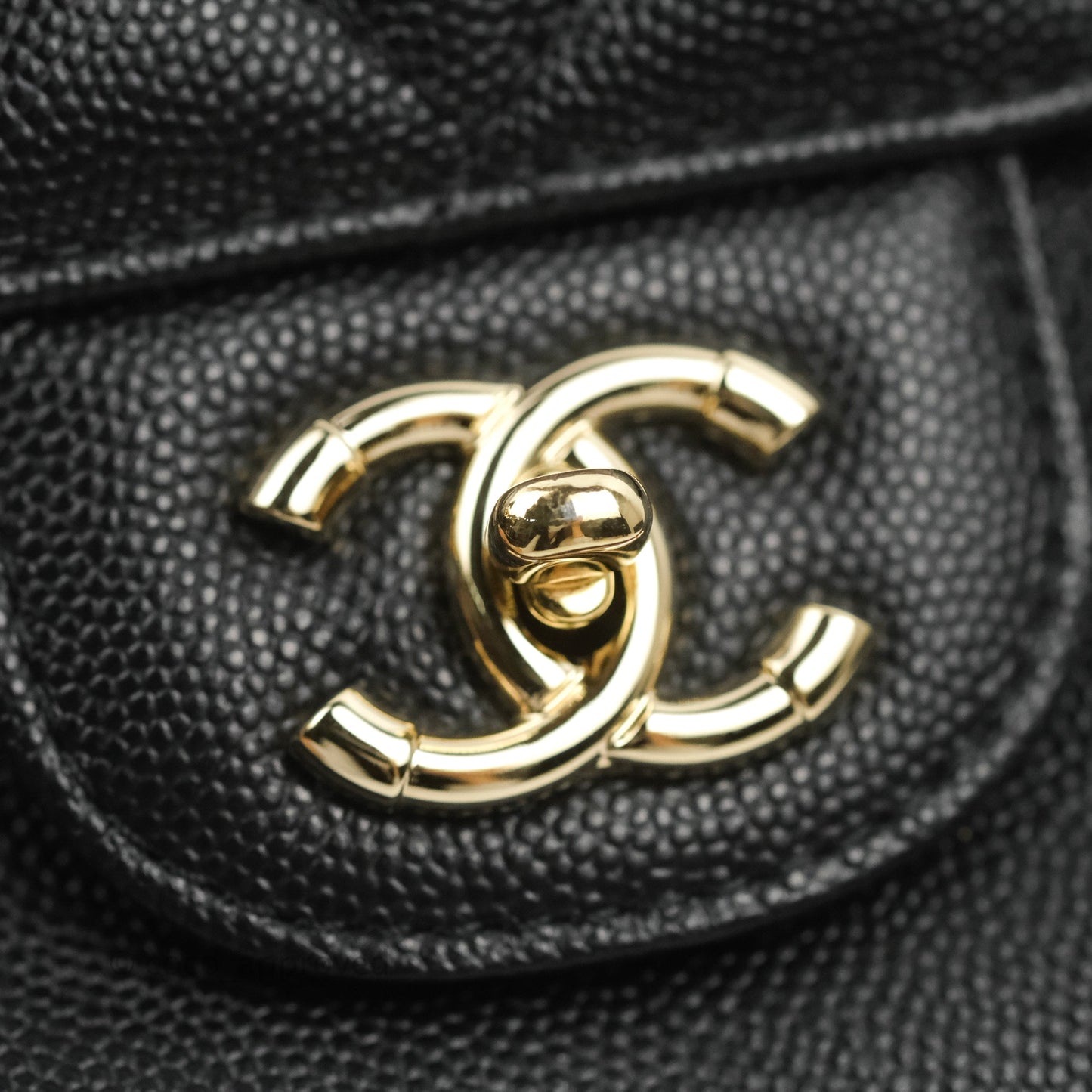 Chanel Quilted Large CC Day Backpack Black Caviar Gold Hardware