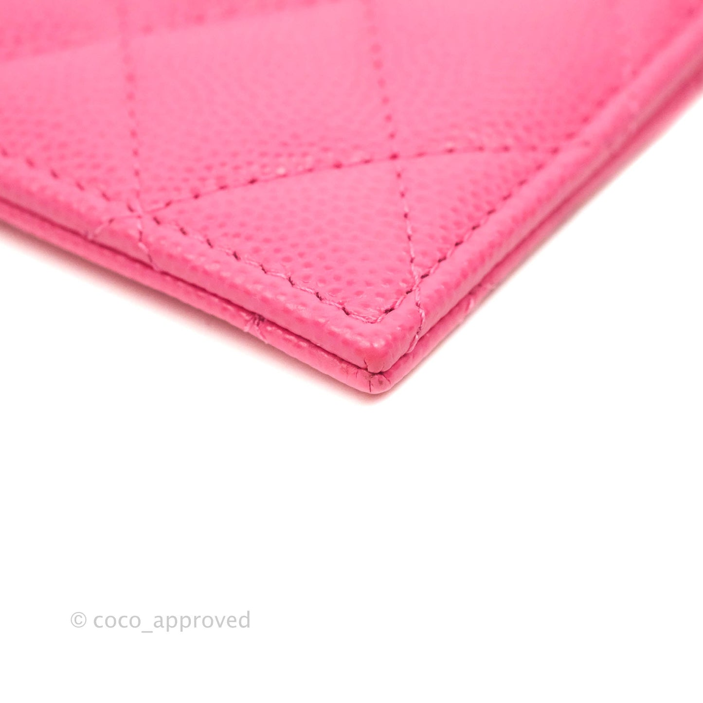 Chanel Quilted CC Zipped Card Holder Pink Caviar Gold Hardware