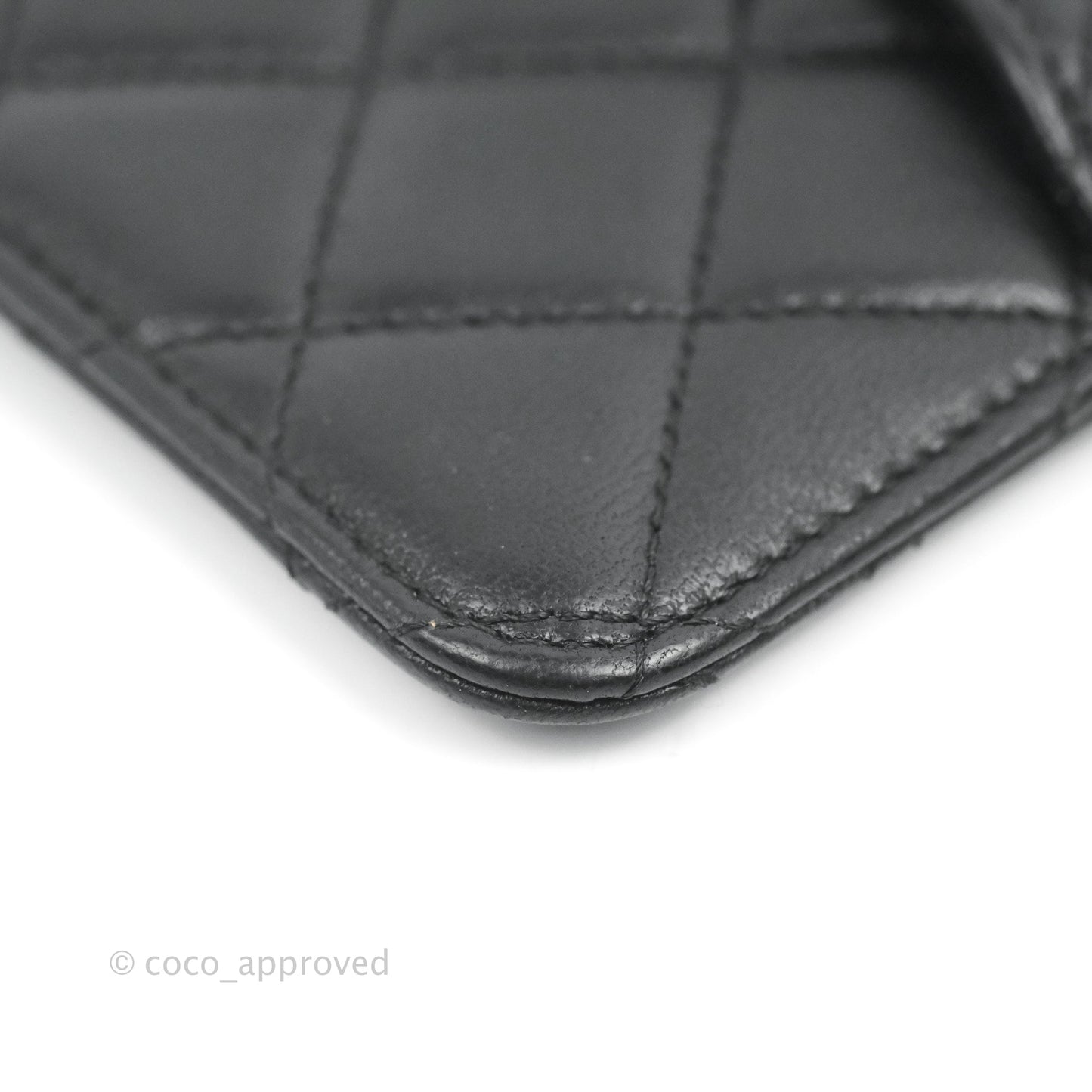 Chanel Black Lambskin Phone Holder Long Zip Wallet