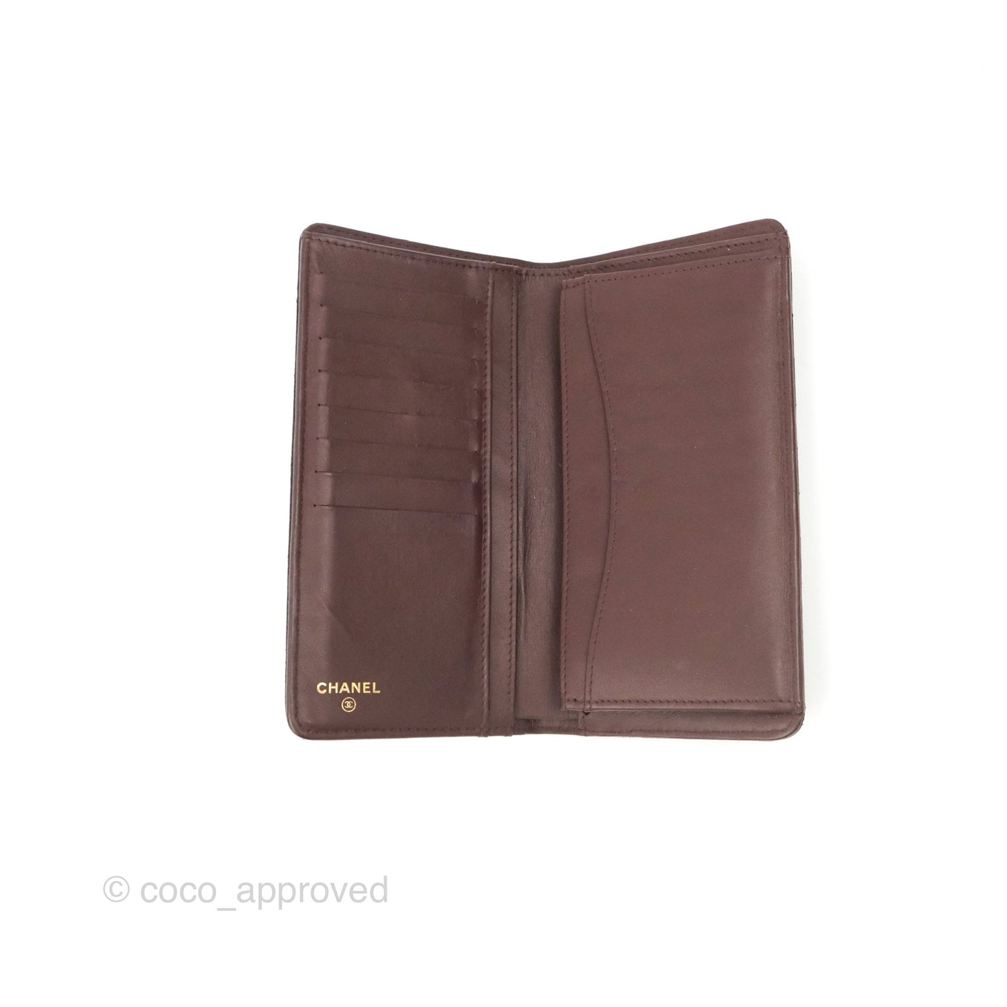 Chanel Quilted Yen Wallet Black Caviar Gold Hardware