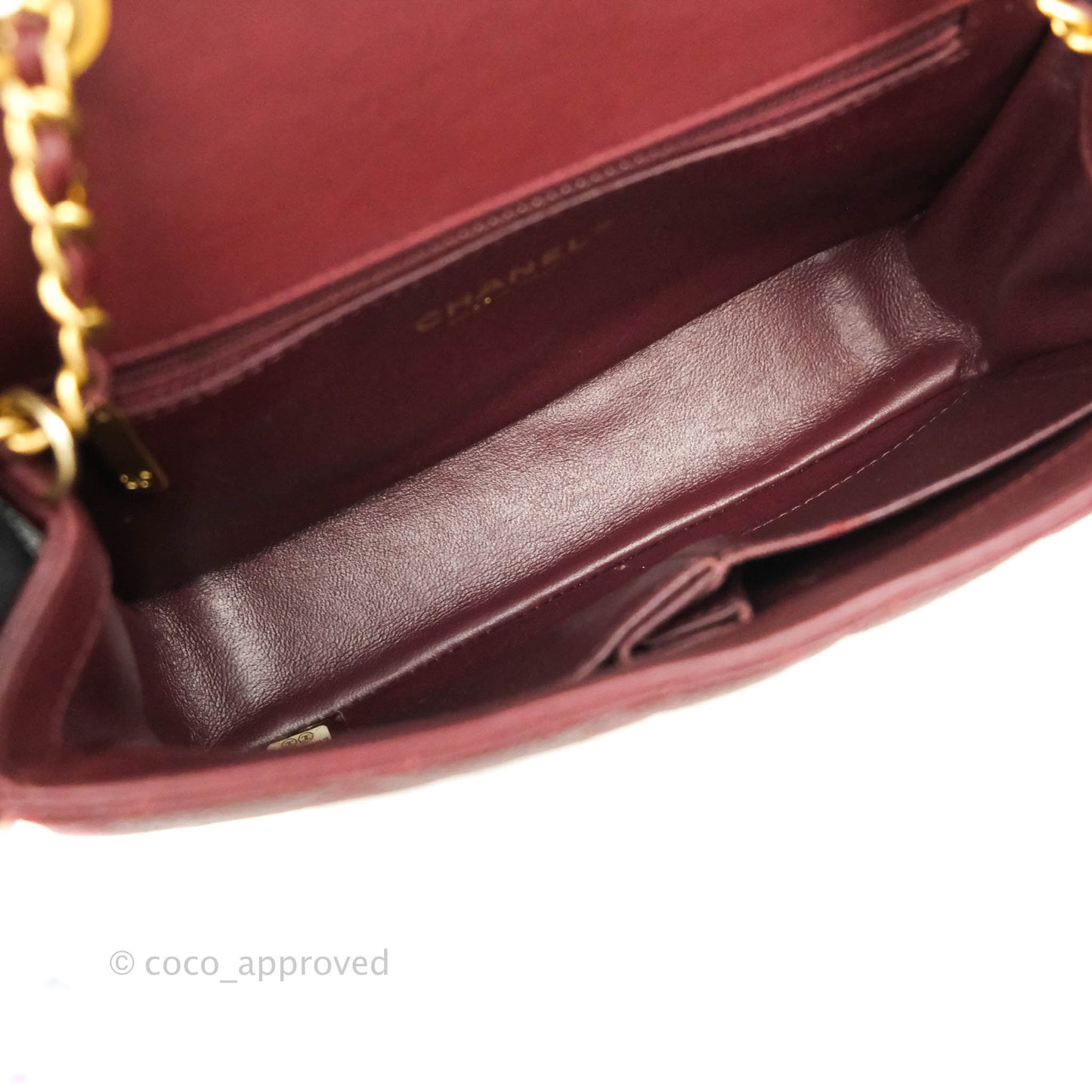 Chanel Quilted Small CC Filigree Flap Burgundy Caviar