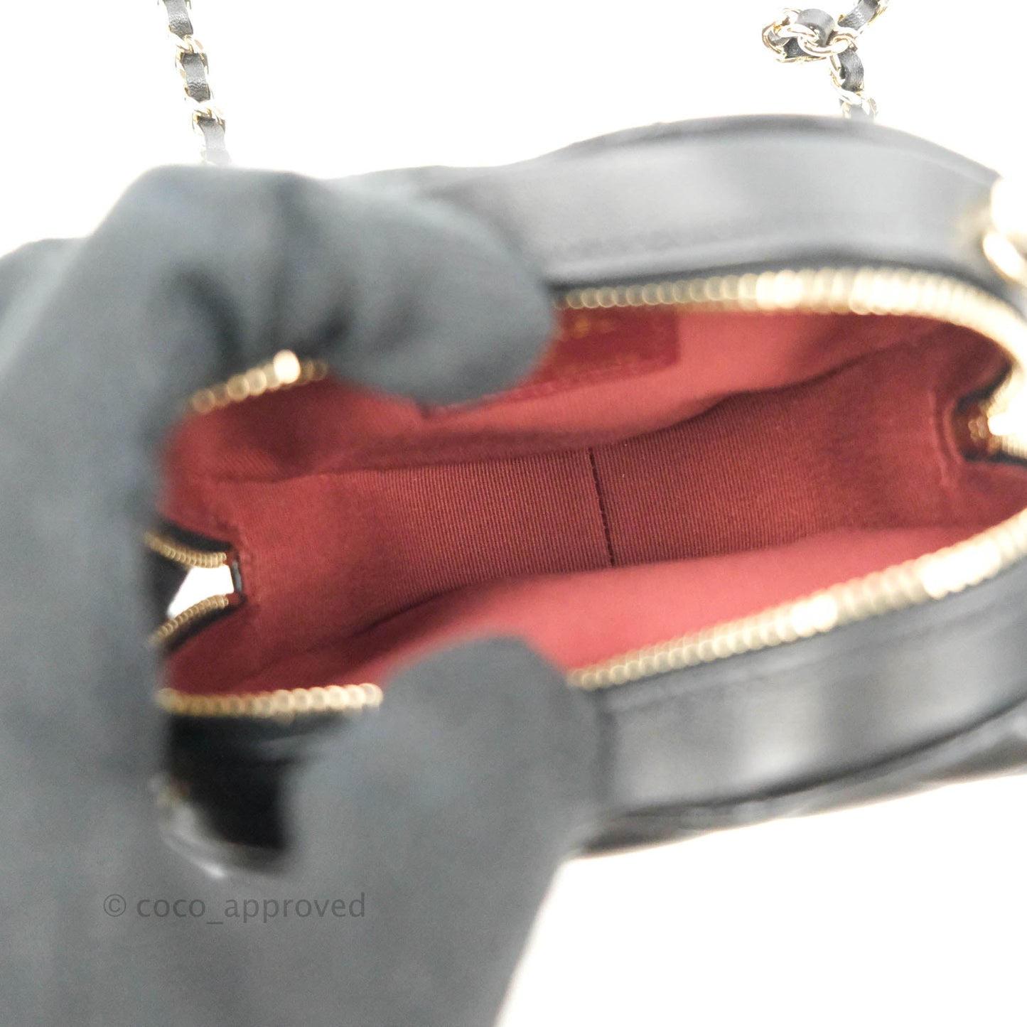 Chanel Small Heart Bag Black Lambskin Gold Hardware 22S