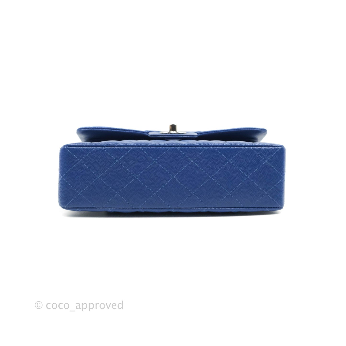 Chanel Small Classic Quilted Flap Blue Caviar Silver Hardware