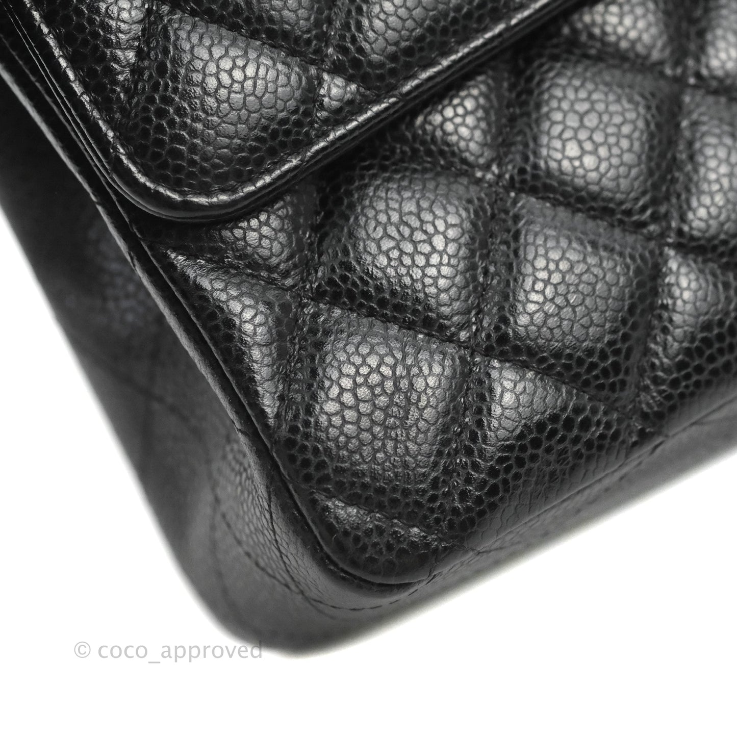 Chanel Classic M/L Medium Flap Quilted Black Caviar Silver Hardware