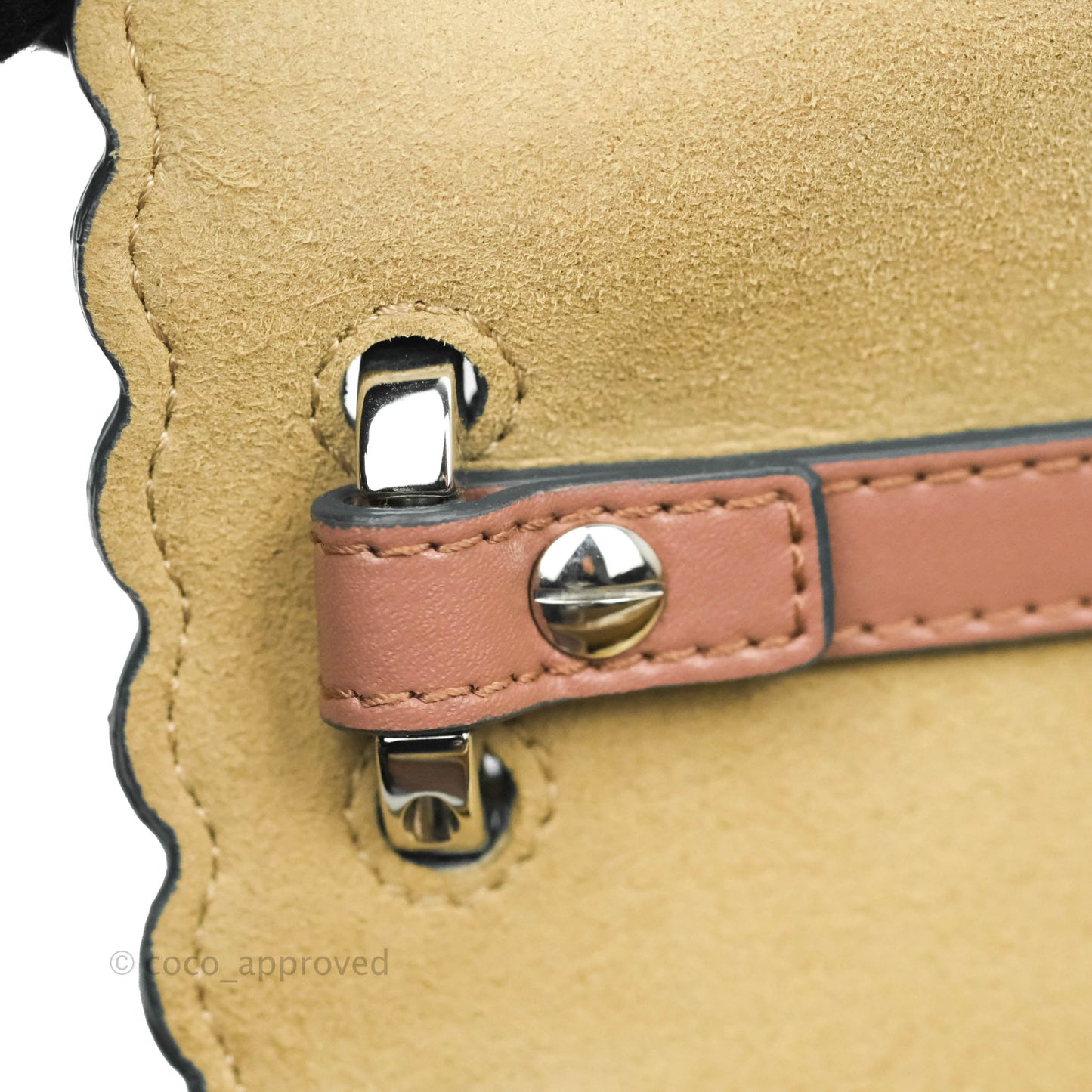 Fendi Kan I Scalloped Shoulder Bag Dark Pink Silver Hardware