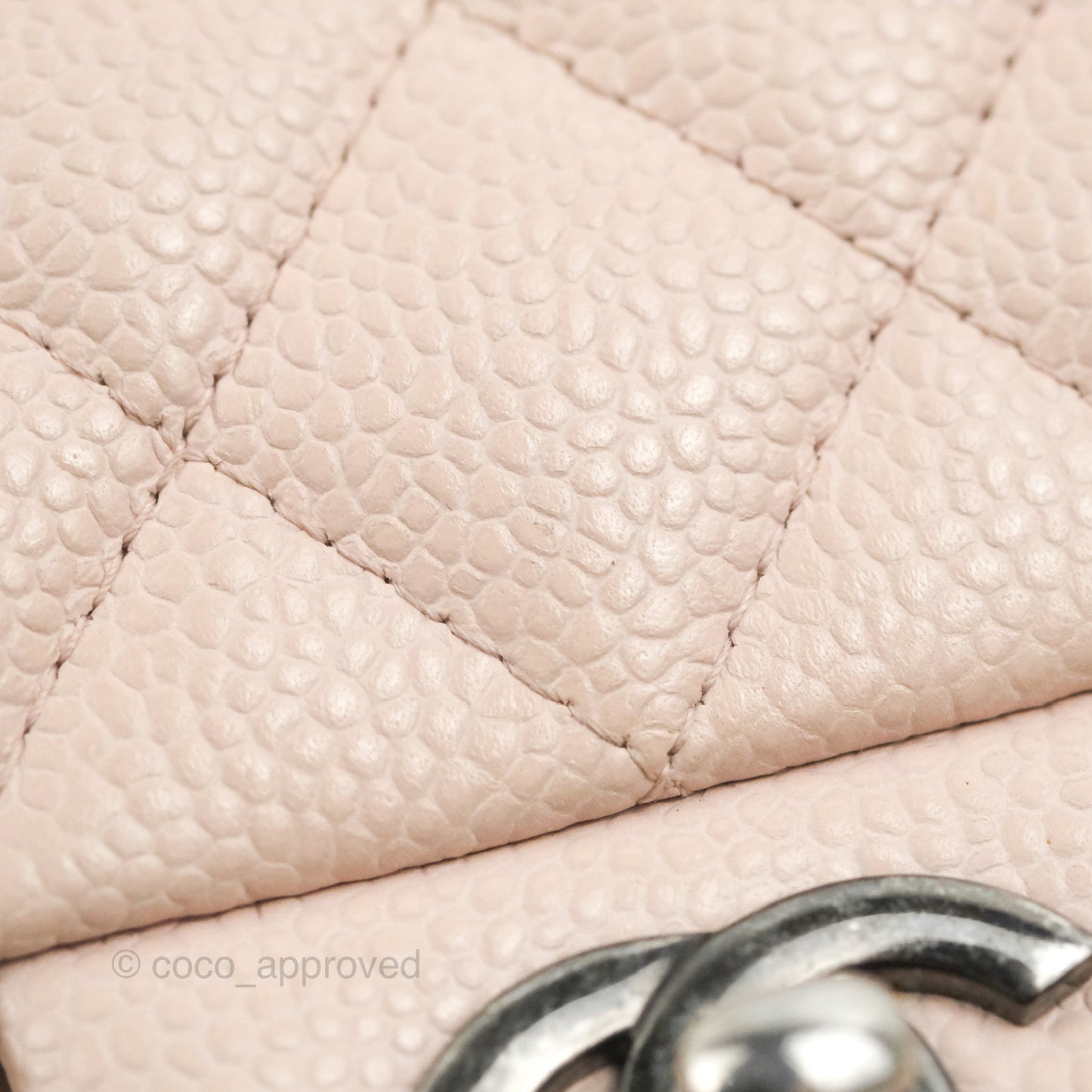Chanel Quilted Mini Square Sakura Pink Caviar Ruthenium Hardware