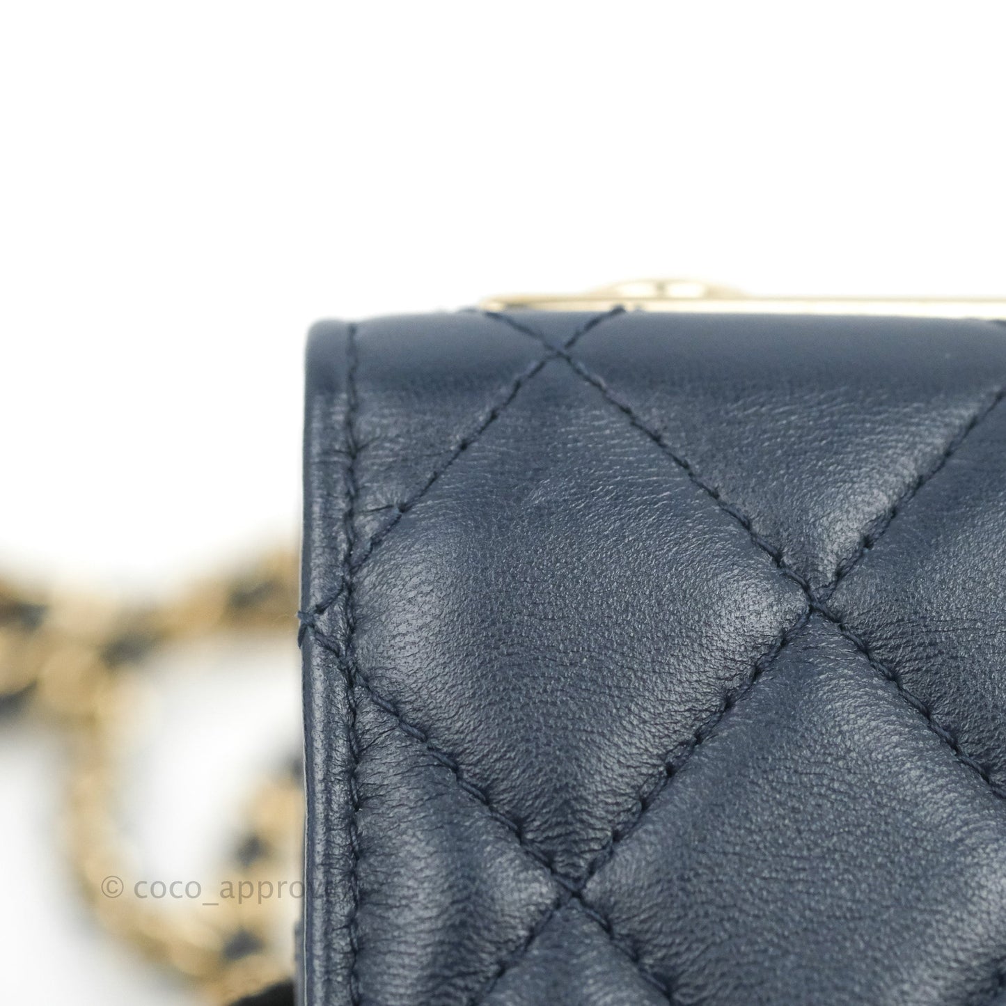 Chanel Trendy CC WOC Wallet On Chain Navy Lambskin Gold Hardware