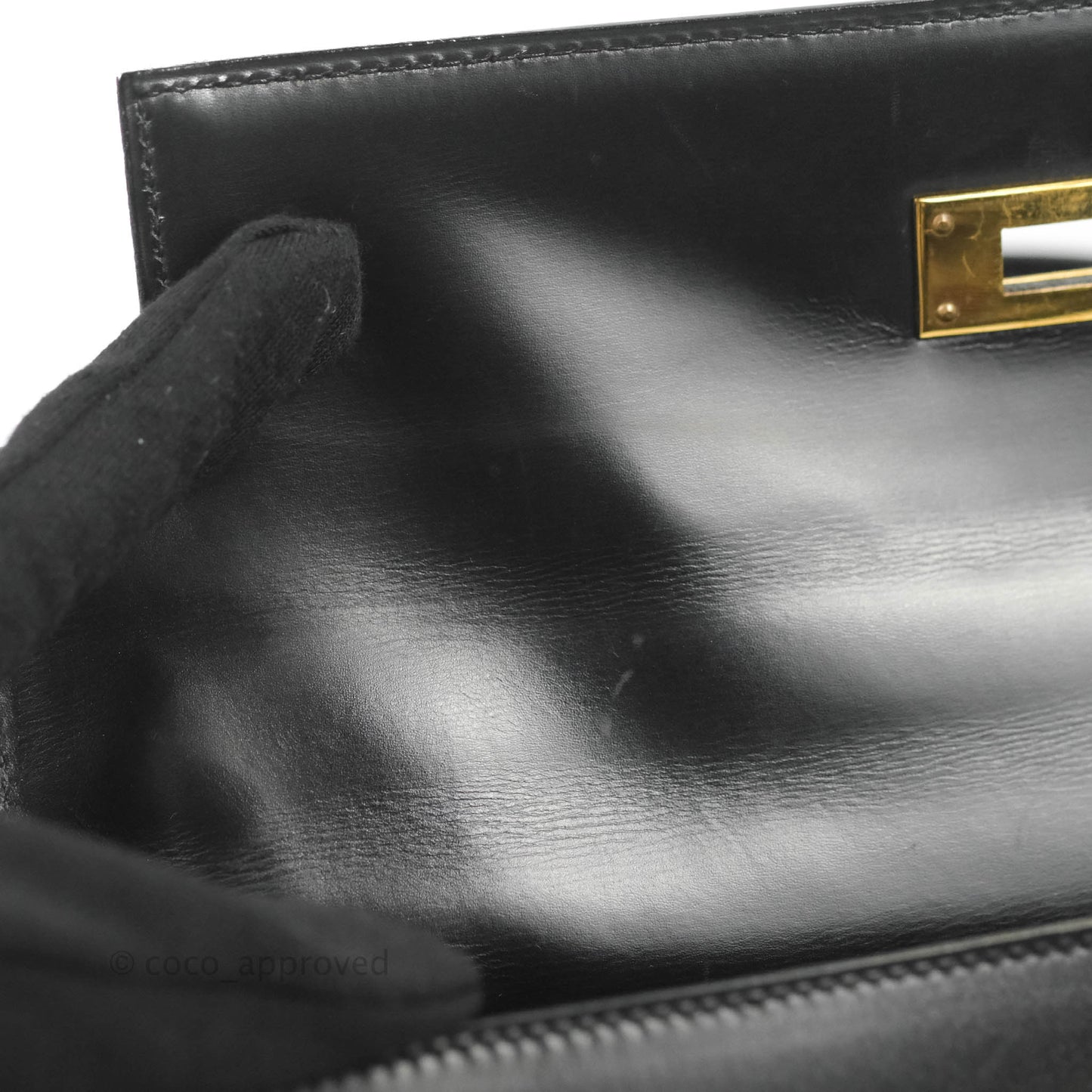 Hermès Kelly 28 Vintage Sellier Black Box Leather Gold Hardware