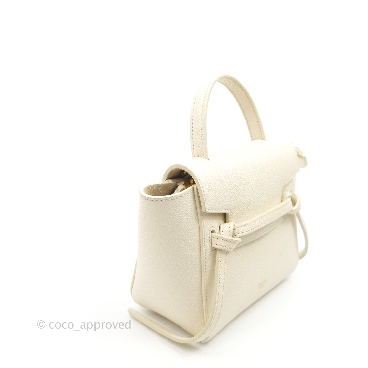Celine Pico Belt Bag White Grained Calfskin Gold Hardware
