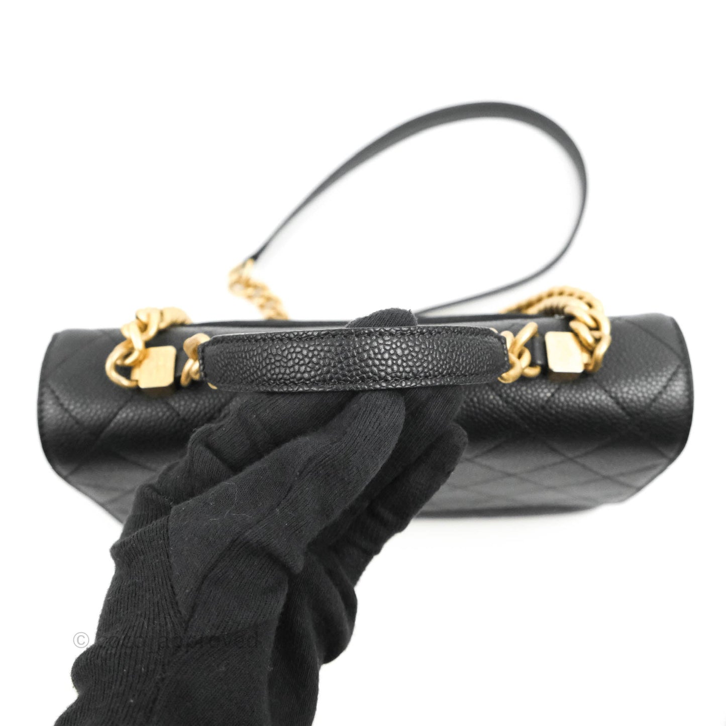 Chanel Small Chic Affinity Grained Calfskin Black Gold Hardware