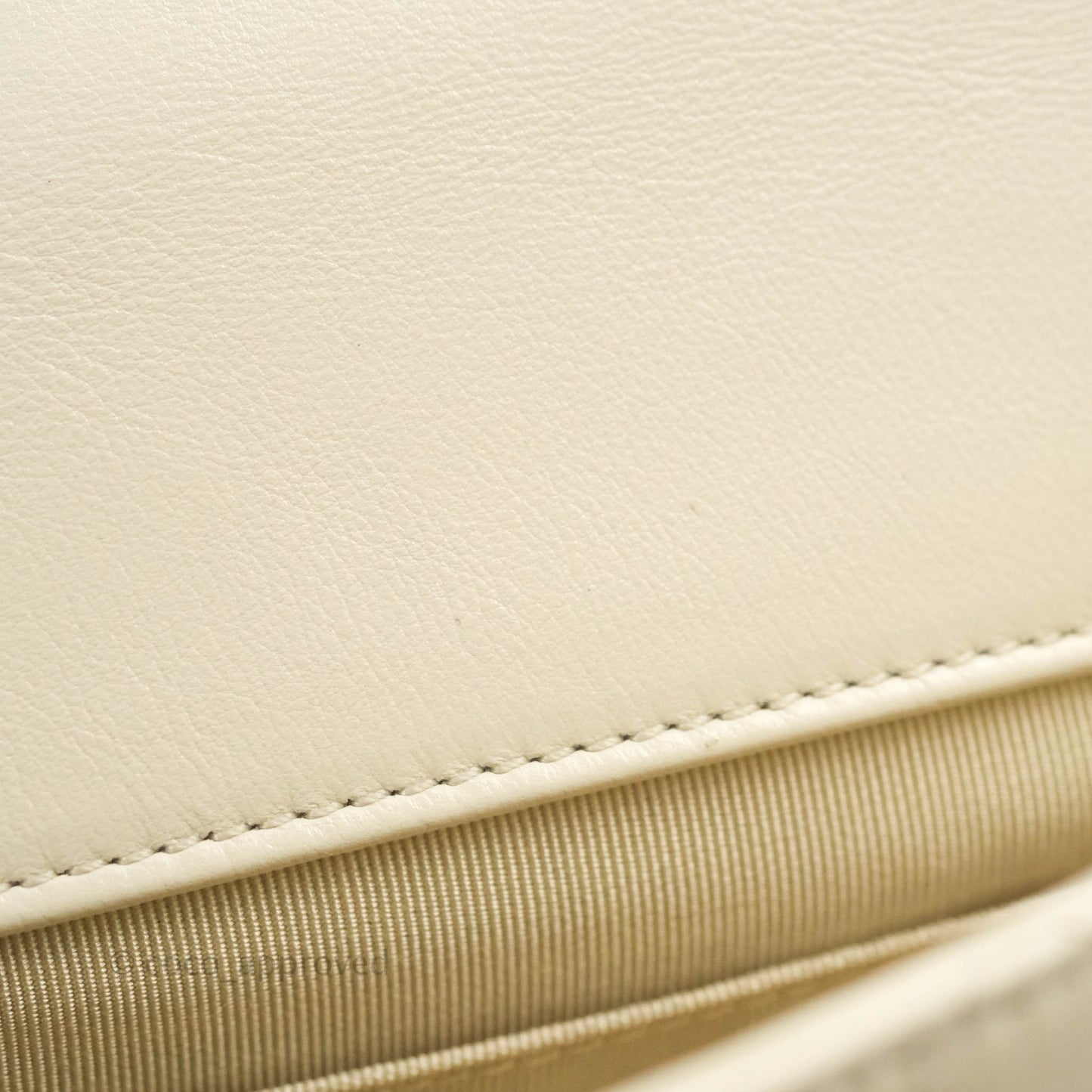 Chanel Mini Rectangular Crystal Pearls Chain Flap White Calfskin Aged Gold Hardware