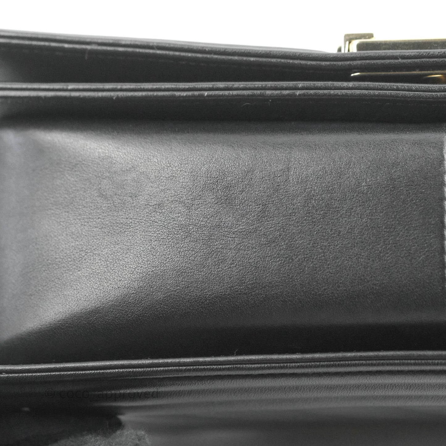 Chanel Chevron Medium Boy Black Calfskin Gold Hardware