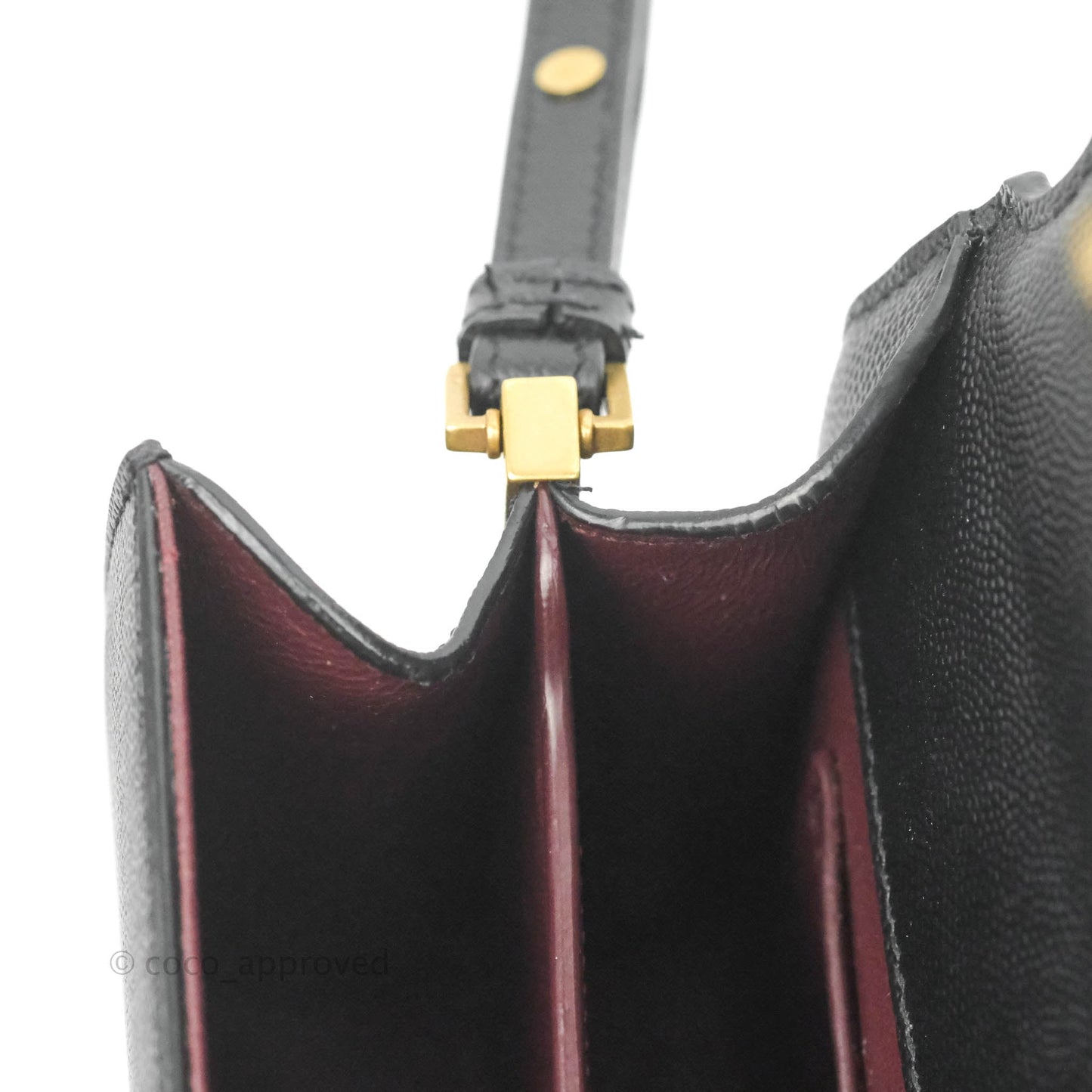 Saint Lauren Cassandra Mini Top Handle Bag Black Grained Calfskin