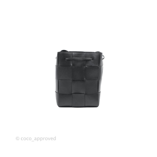Bottega Veneta Small Cassette Bucket Bag Black Lambskin