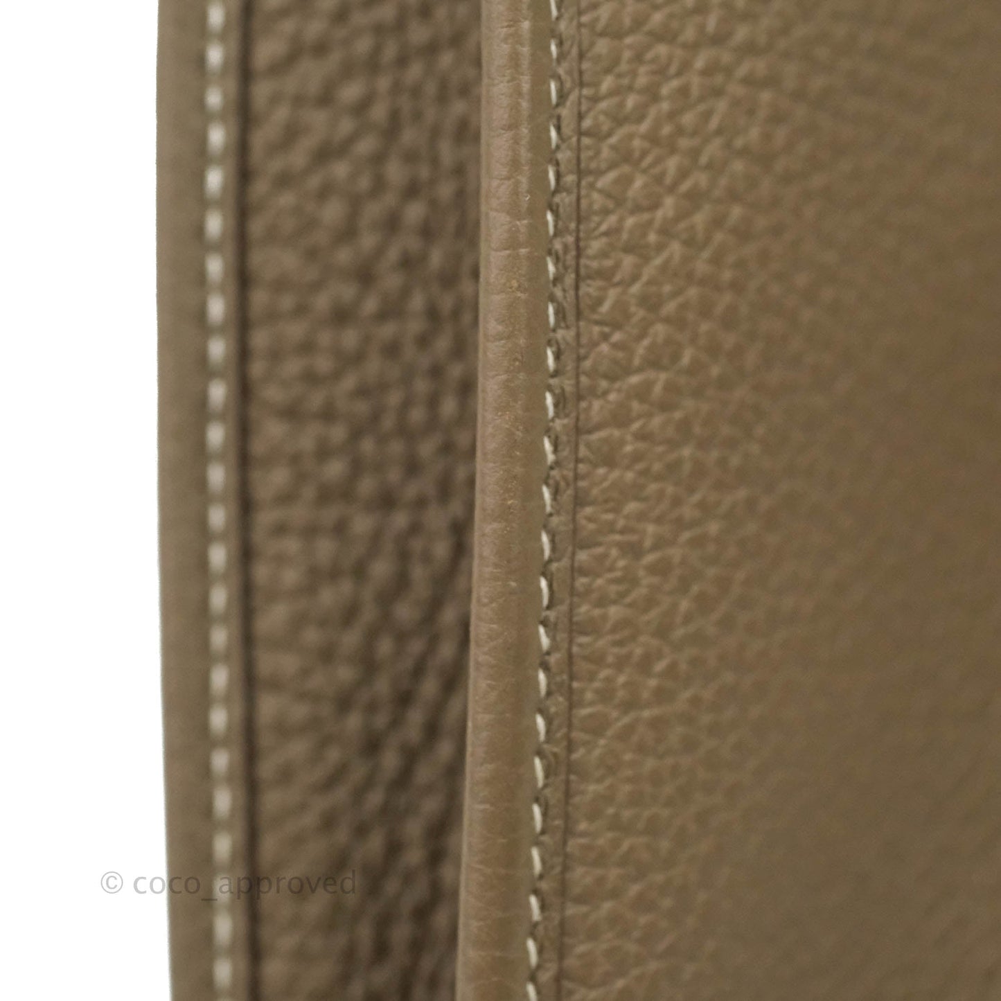 Hermès Mini Evelyne Etoupe Clemence Gold Hardware with Bleu Indigo Strap