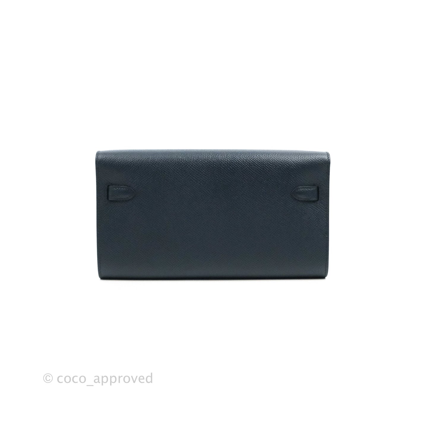 Hermès Epsom Kelly To Go Wallet Midnight Blue Palladium Hardware