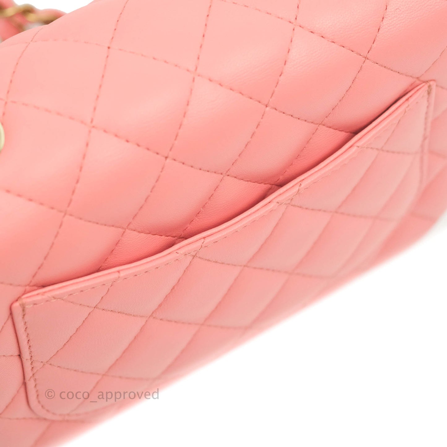 Chanel Quilted Mini Square Pink Lambskin Gold Hardware
