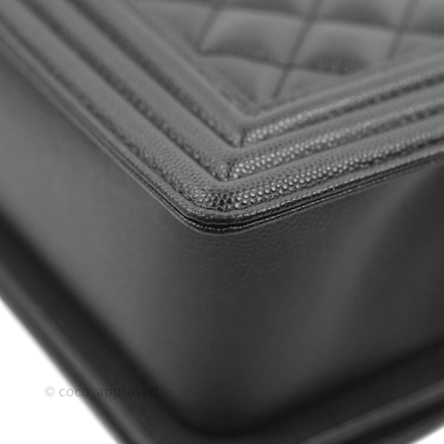 Chanel Quilted Medium Boy Black Caviar Aged Gold Hardware
