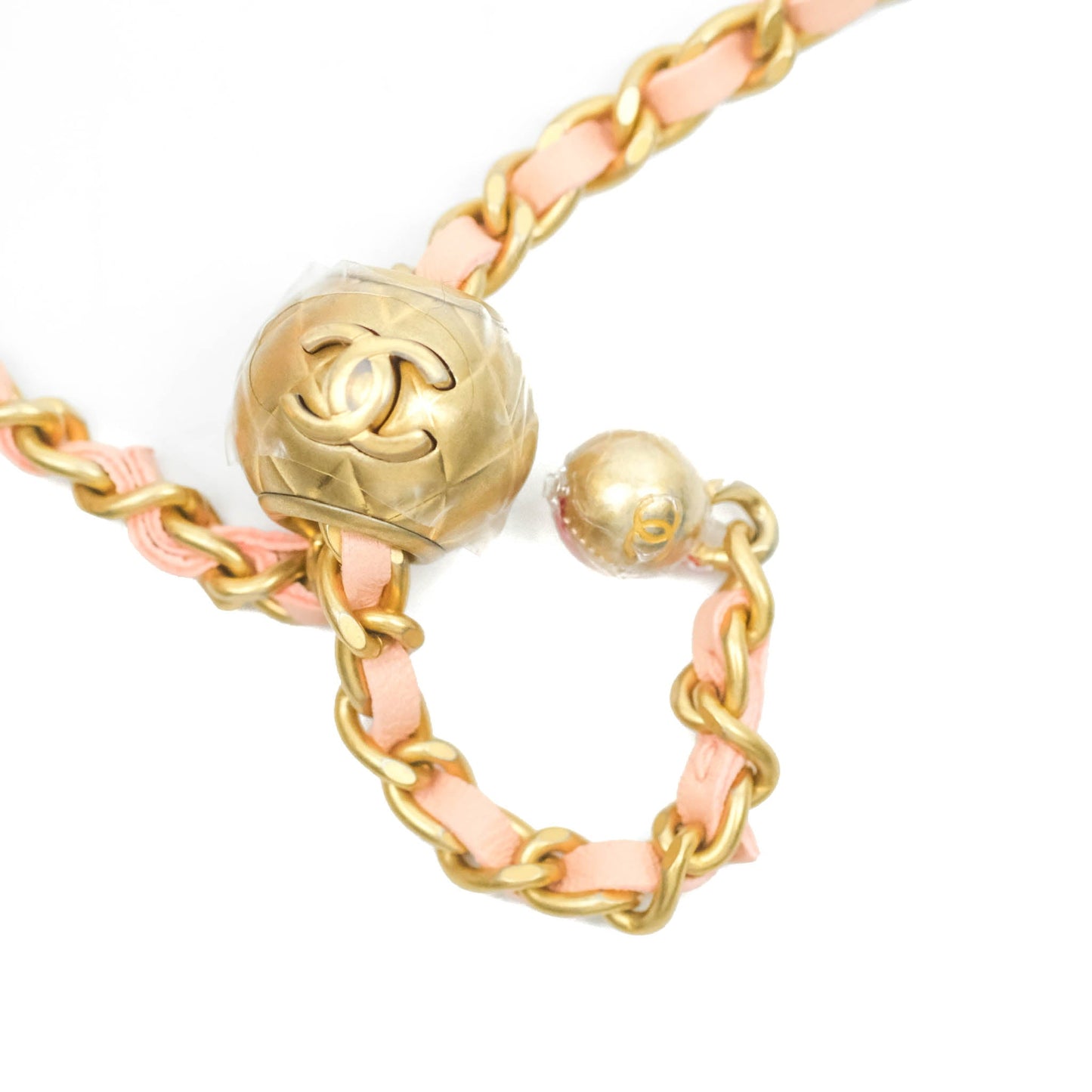 Chanel Quilted Pearl Crush Wallet on Chain WOC Light Pink Lambskin Aged Gold Hardware