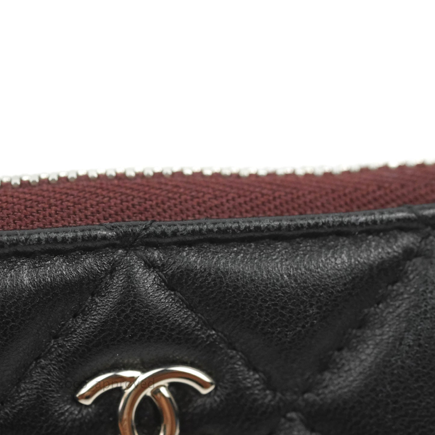 Chanel Quilted Mini O Case Black Lambskin Silver Hardware