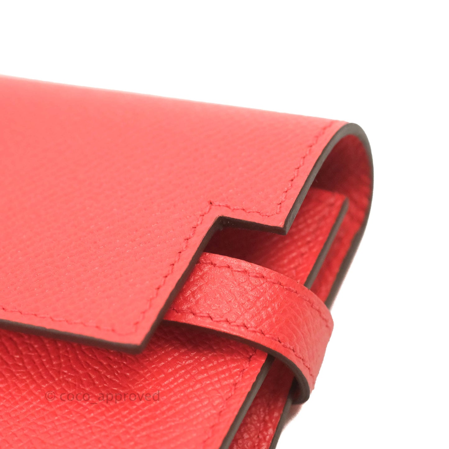 Hermès Kelly Wallet Red Epsom Palladium Hardware