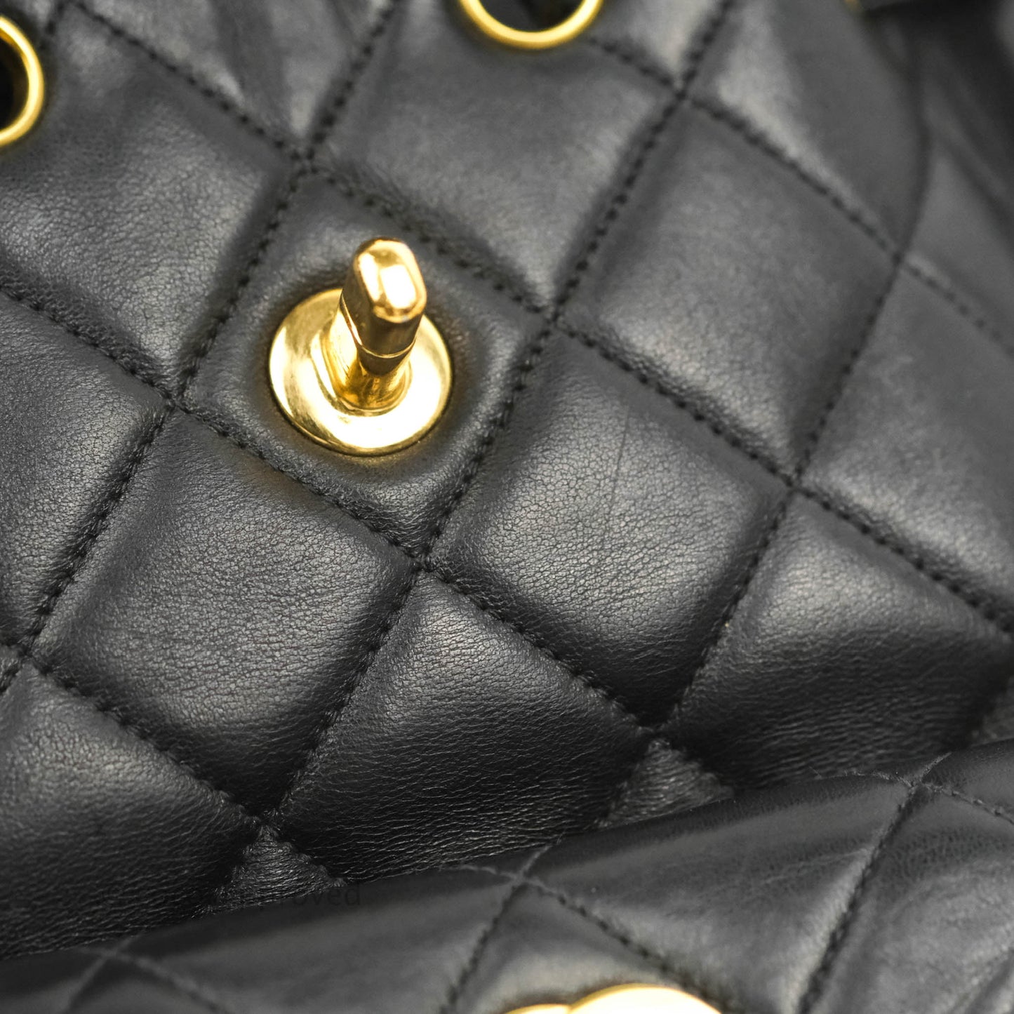 Chanel Vintage CC Duma Backpack Black Lambskin 24K Gold Hardware