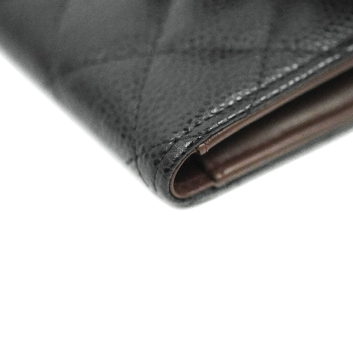 Chanel Classic Flap Wallet Black Caviar Gold Hardware⁣