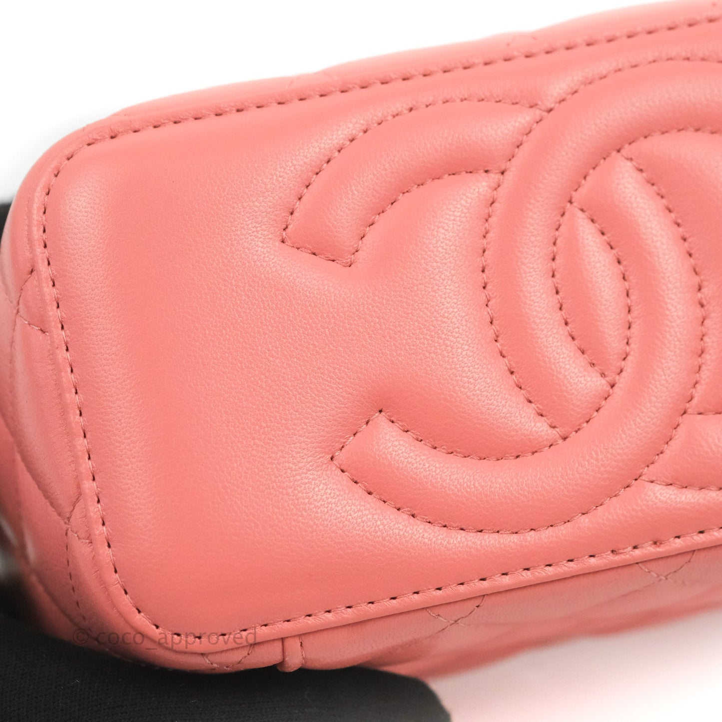 Chanel Vanity Rectangular Top Handle Pink Lambskin Gold Hardware
