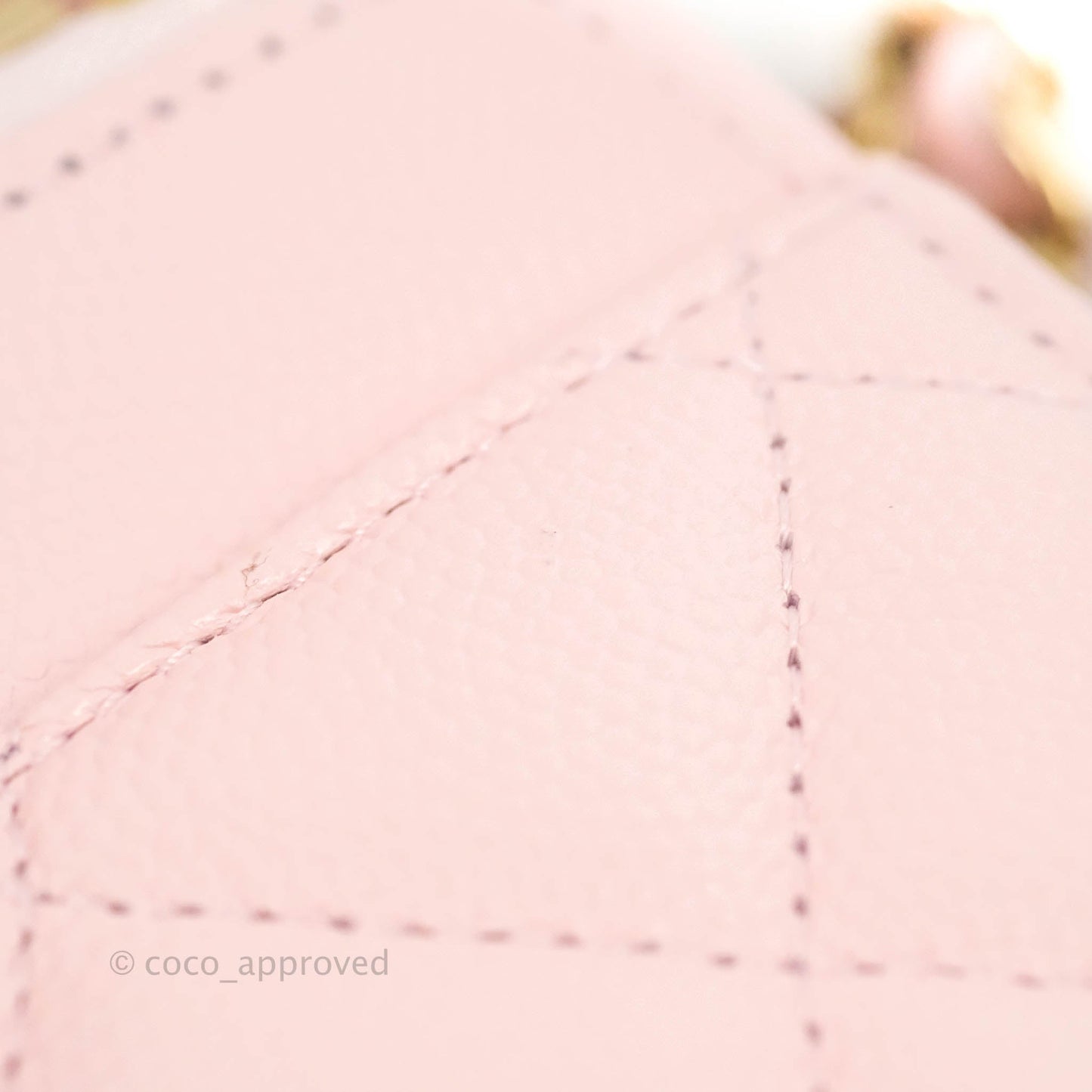 Chanel Quilted Classic Wallet on Chain WOC Light Pink Caviar Gold Hardware 22S
