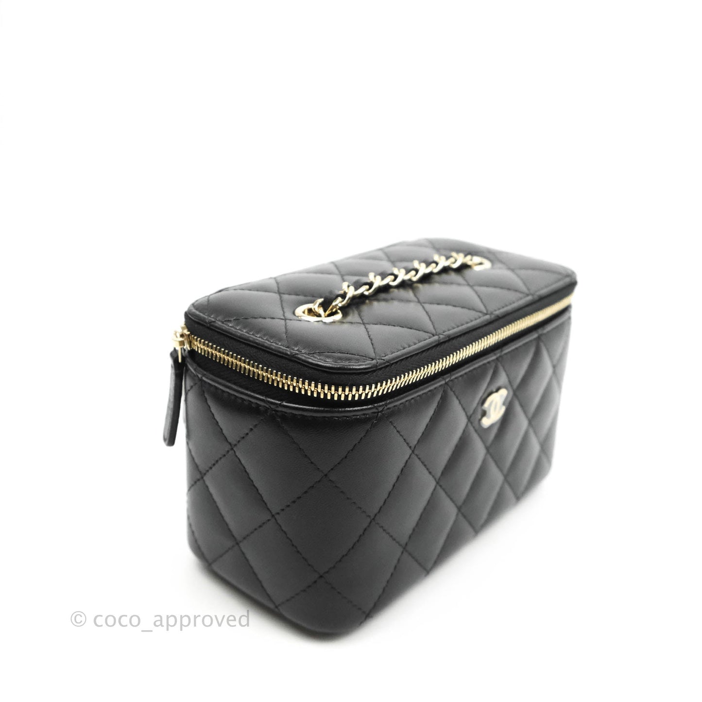 Chanel Vanity with Classic Chain Black Lambskin Gold Hardware