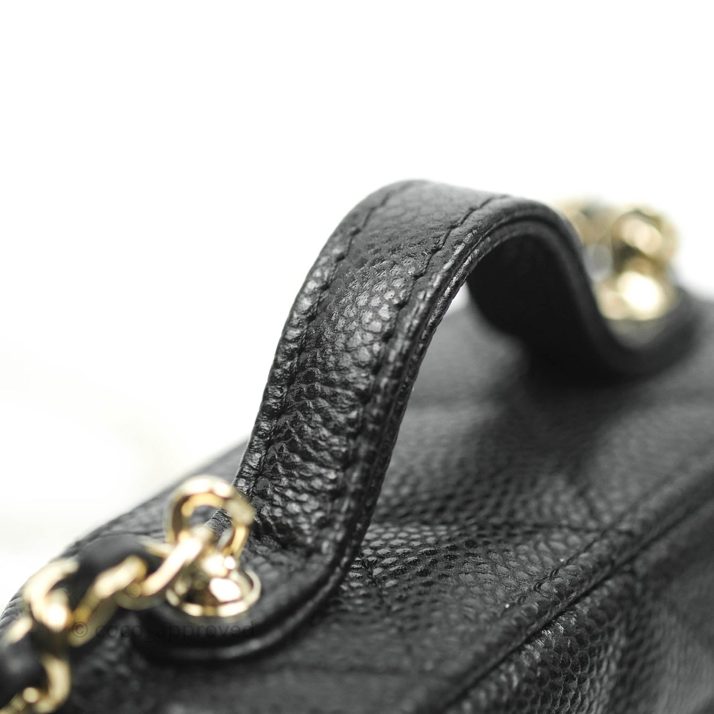 Chanel Quilted Small Handle With Care Vanity Case With Chain Black Caviar Gold Hardware