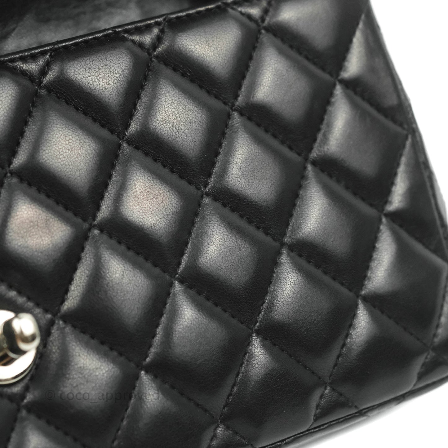 Chanel Quilted East West Flap Bag Black Lambskin Silver Hardware