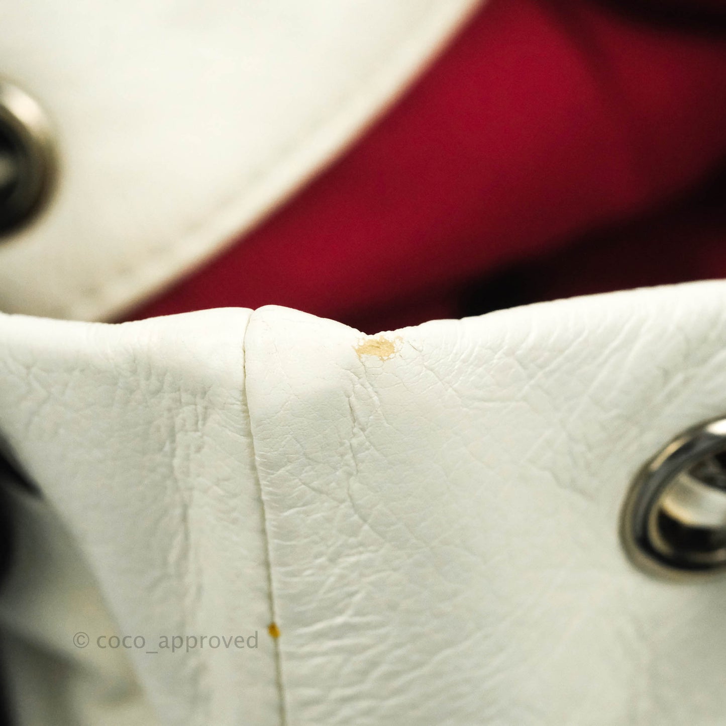 Chanel Small Gabrielle Drawstring Bag White Black Calfskin