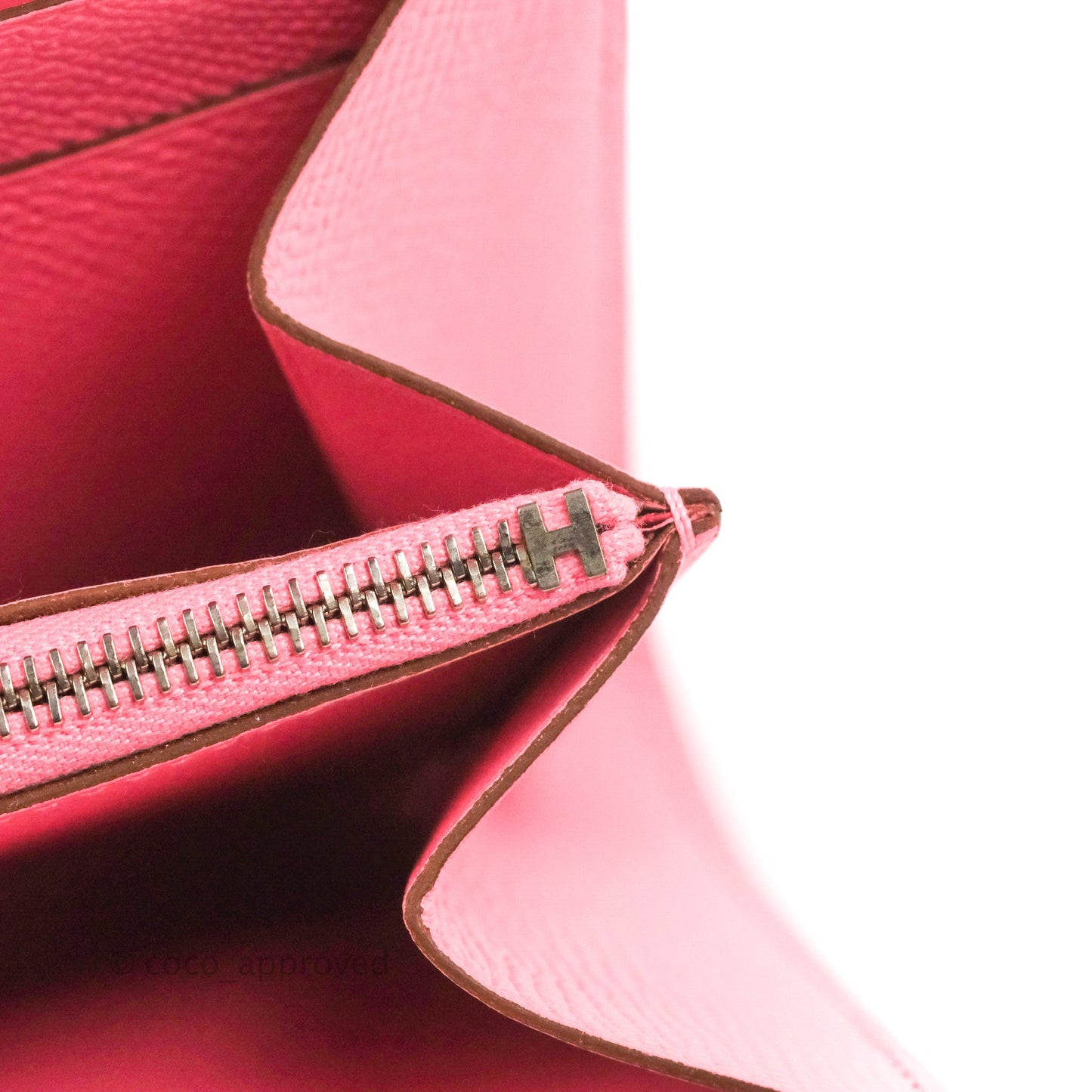 Hermès Constance Short Wallet Rose Azalee Epsom Silver Hardware