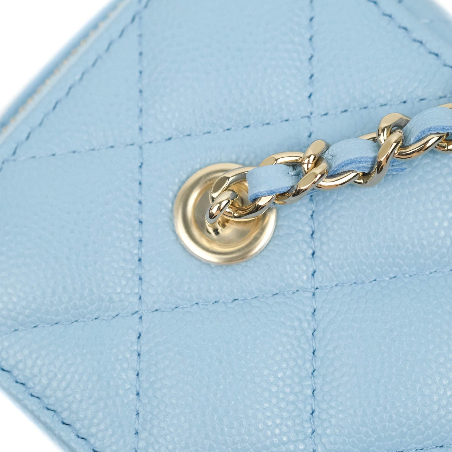 Chanel Vanity with Chain Blue Caviar Gold Hardware 22S