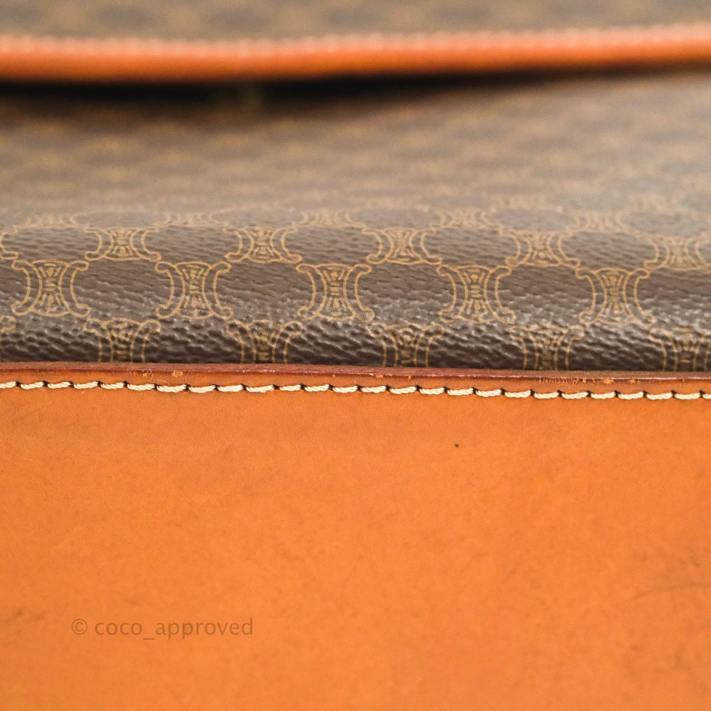 Celine Vintage Brown Canvas Top Handle Bag