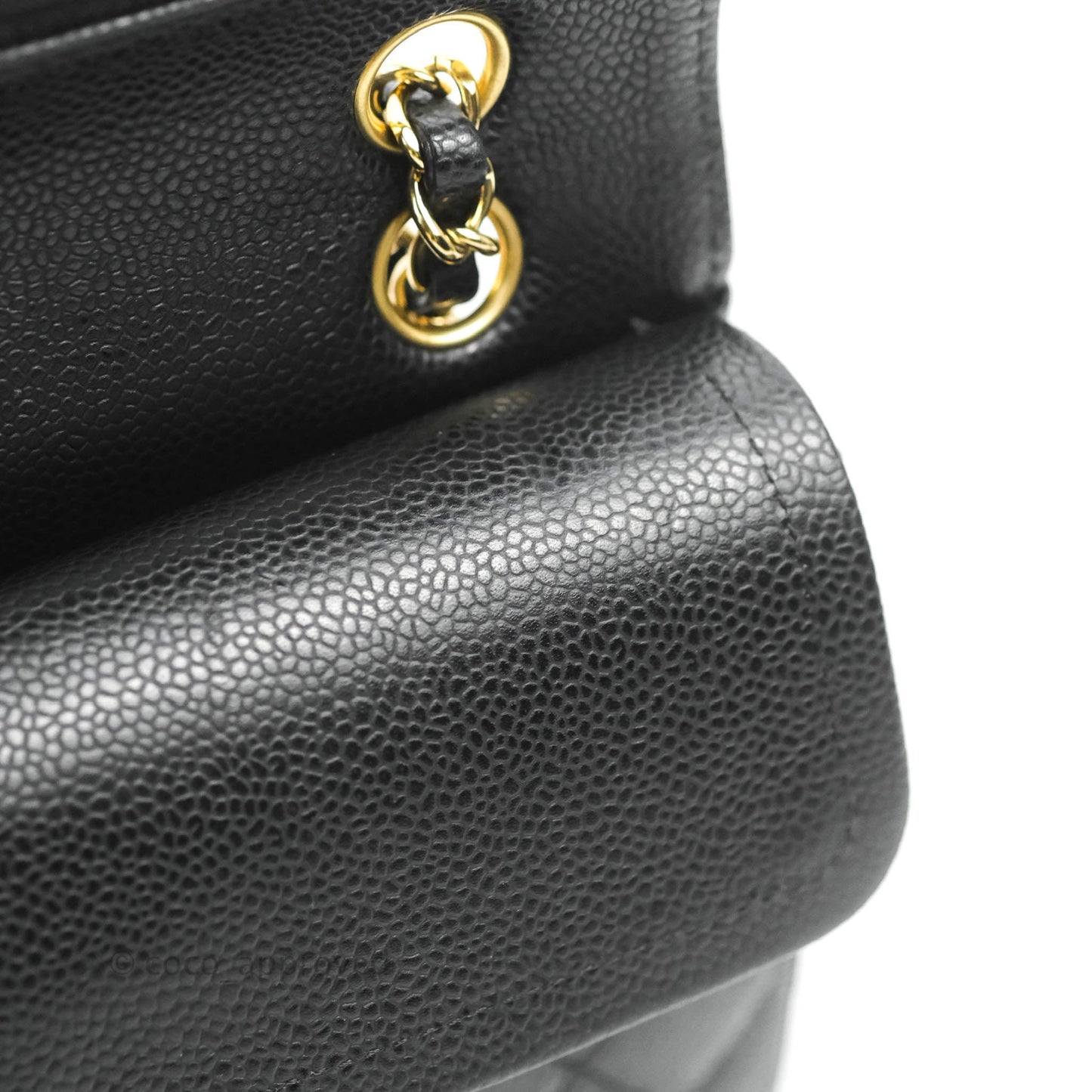 Chanel Small Classic Quilted Flap Black Caviar 24K Gold Hardware