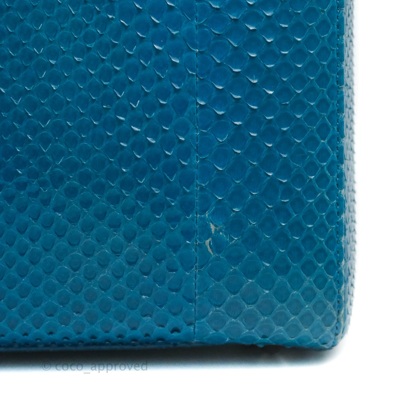 Christian Dior Large Lady Dior Python Blue Silver Hardware