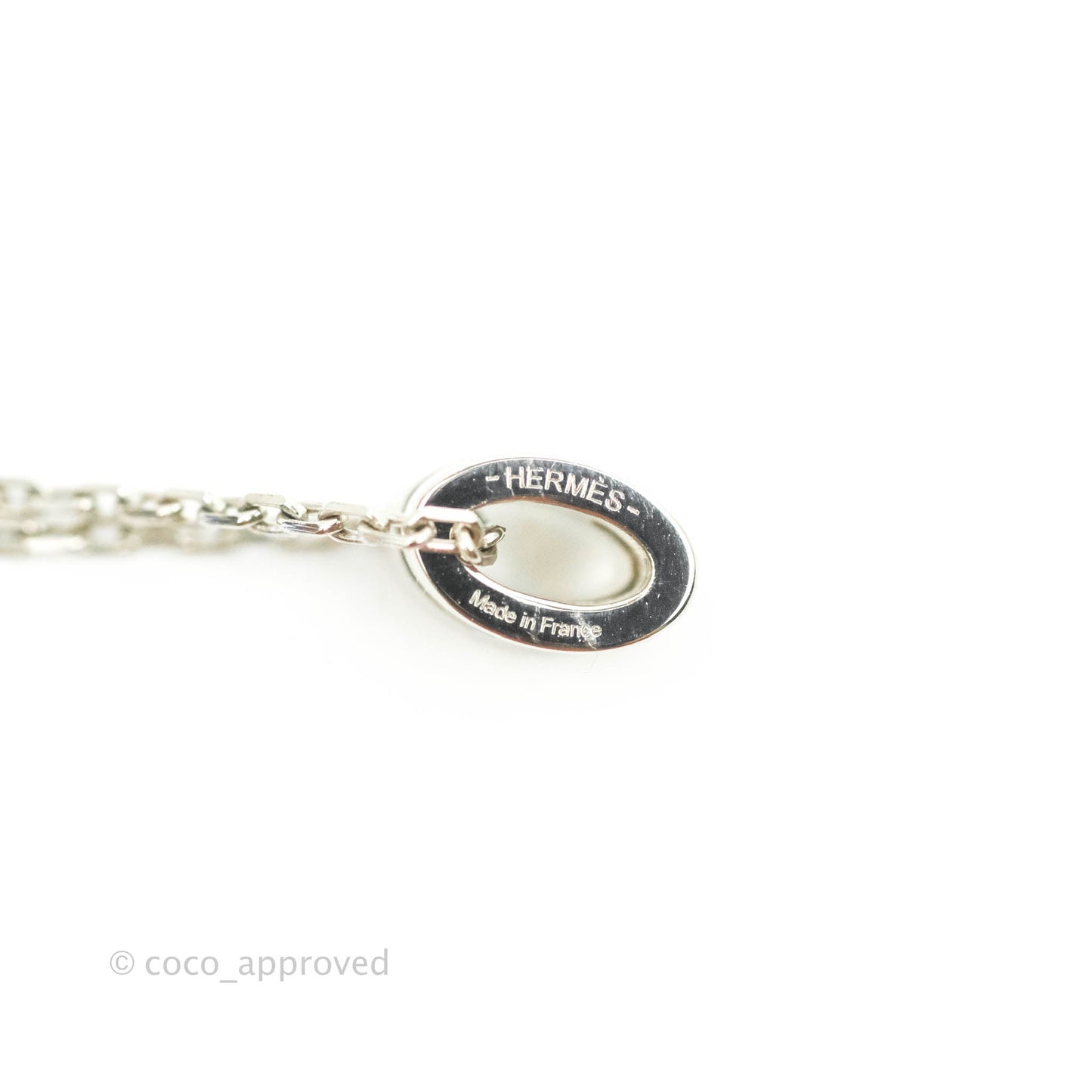 Hermès Mini Pop H White Pendant Necklace Silver Hardware
