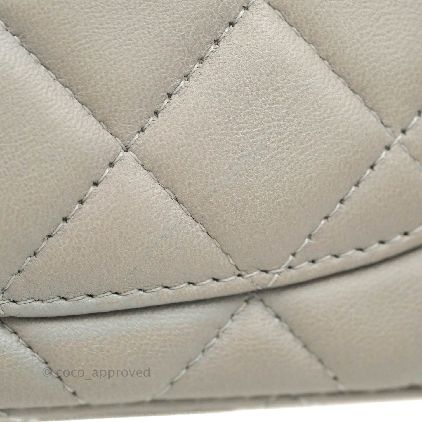 Chanel Quilted Mini Rectangular Flap Grey Lambskin Dark Silver Hardware