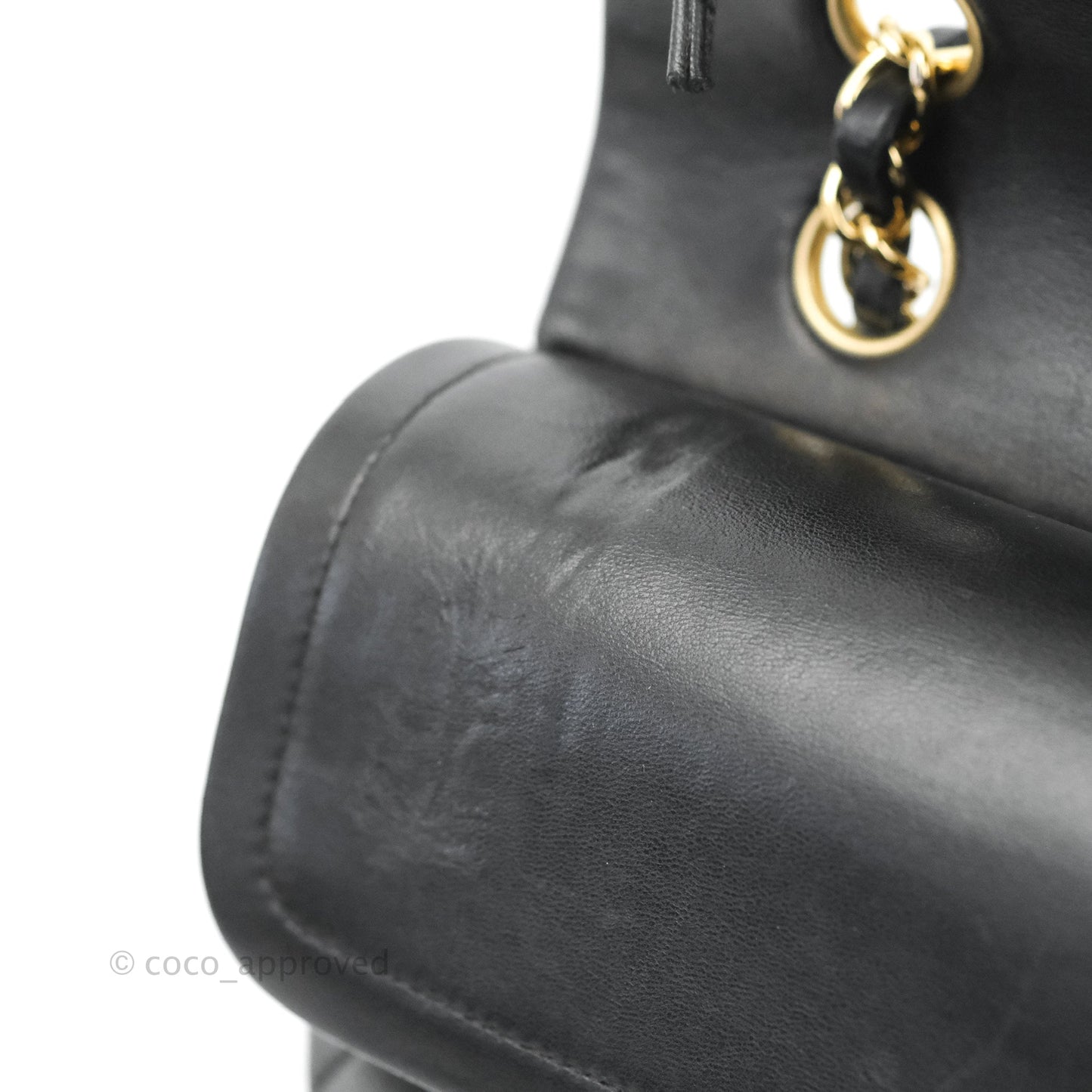 Chanel Classic M/L Medium Double Flap Black Lambskin Gold Hardware