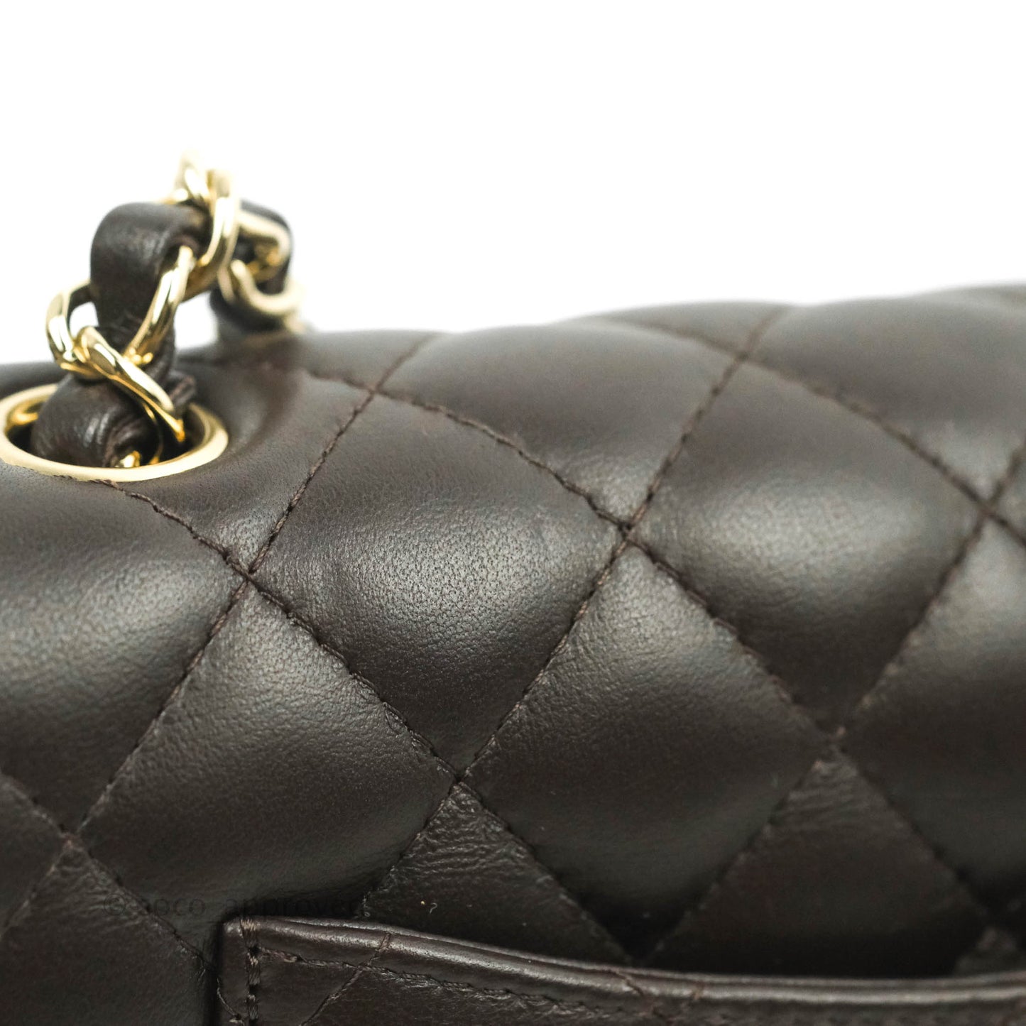 Chanel Quilted Mini Rectangular Chocolate Brown Lambskin Gold Hardware