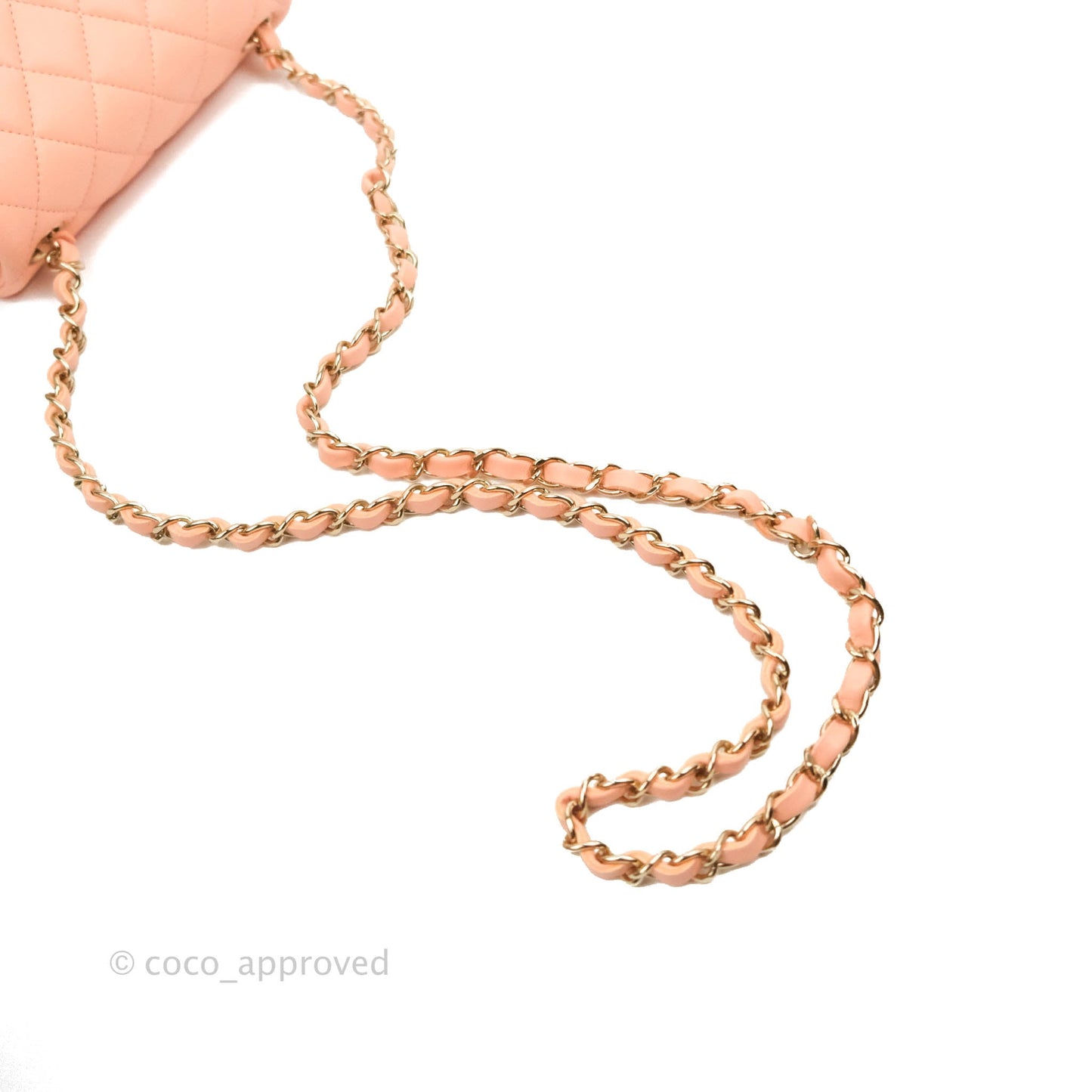 Chanel Quilted Mini Square Beige Pink Lambskin Gold Hardware