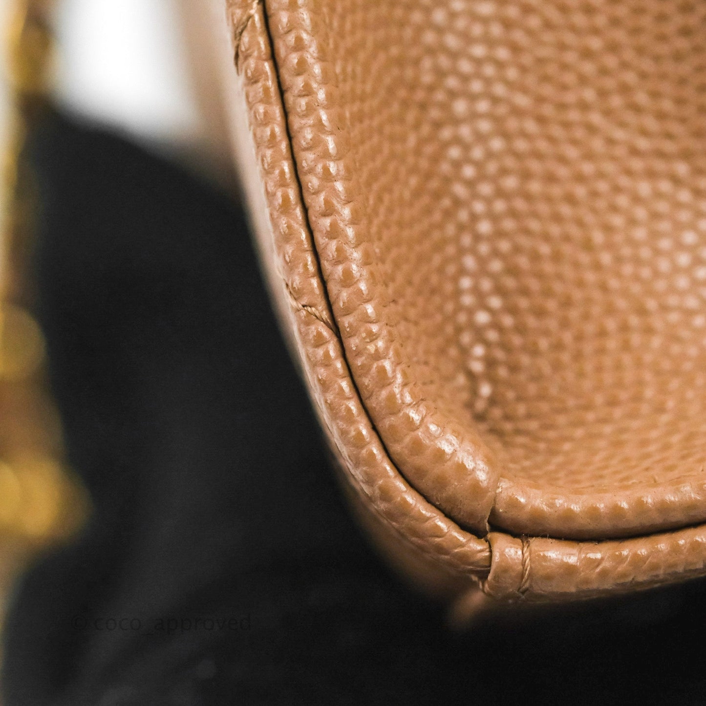 Chanel CC Chain Clutch with Chain Beige Caviar Gold Hardware