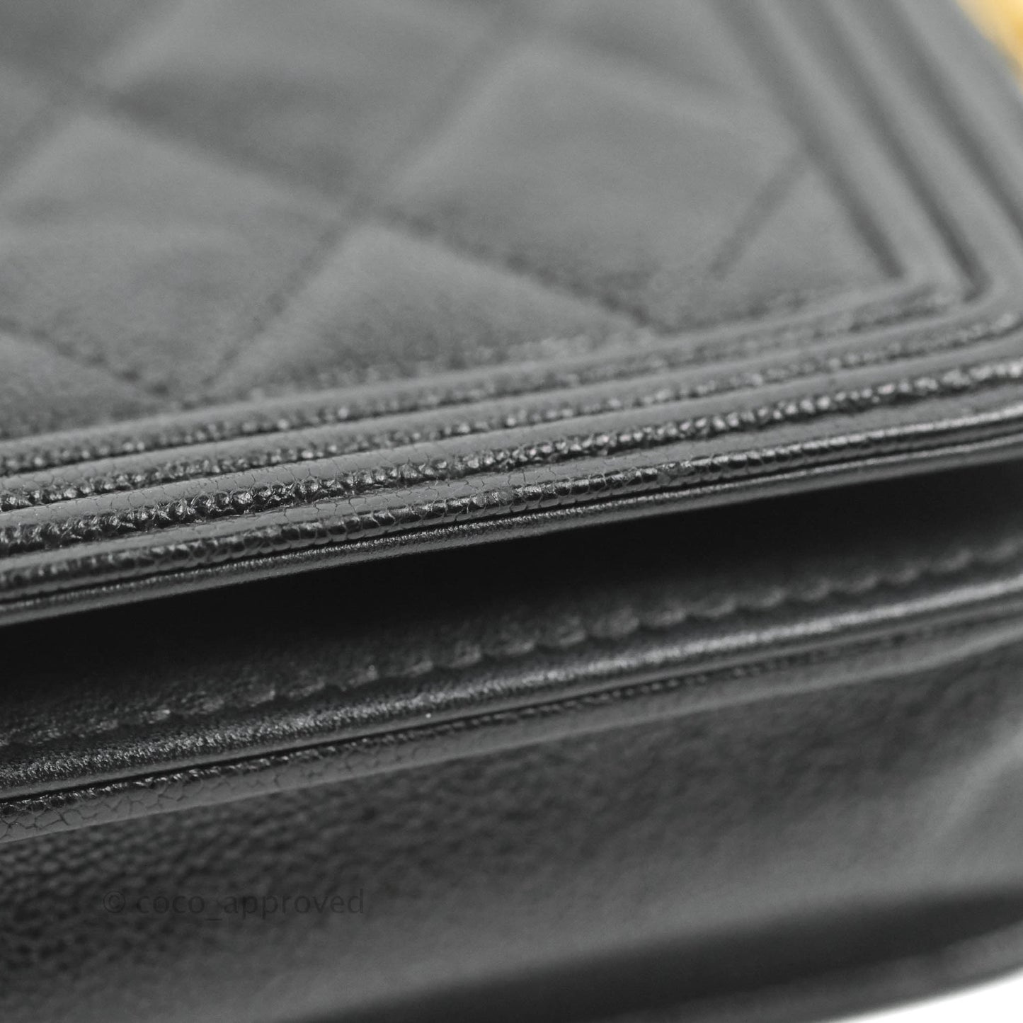 Chanel Quilted Boy Wallet on Chain WOC Black Caviar Aged Gold Hardware